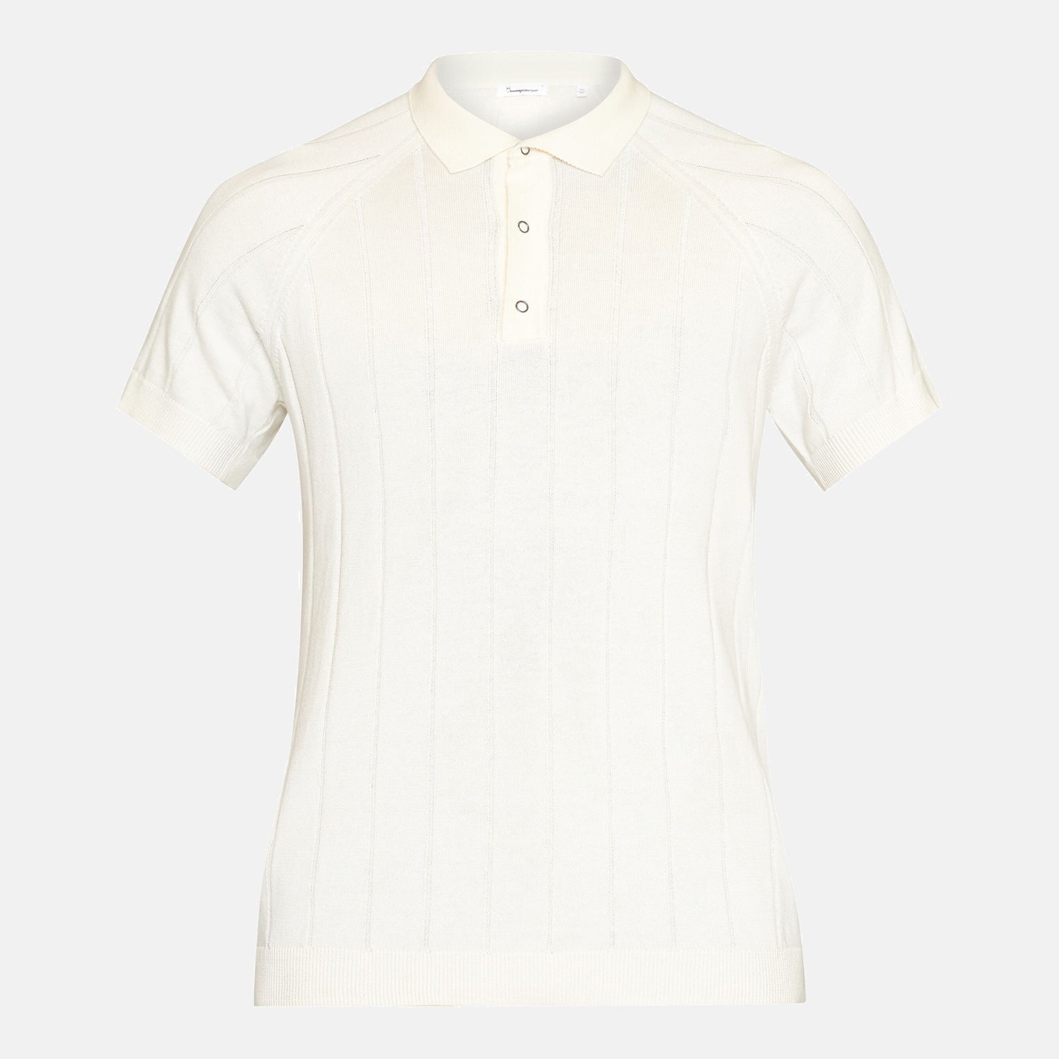 Stickad Kortärmad Polo Egret - KNOWLEDGE COTTON APPAREL