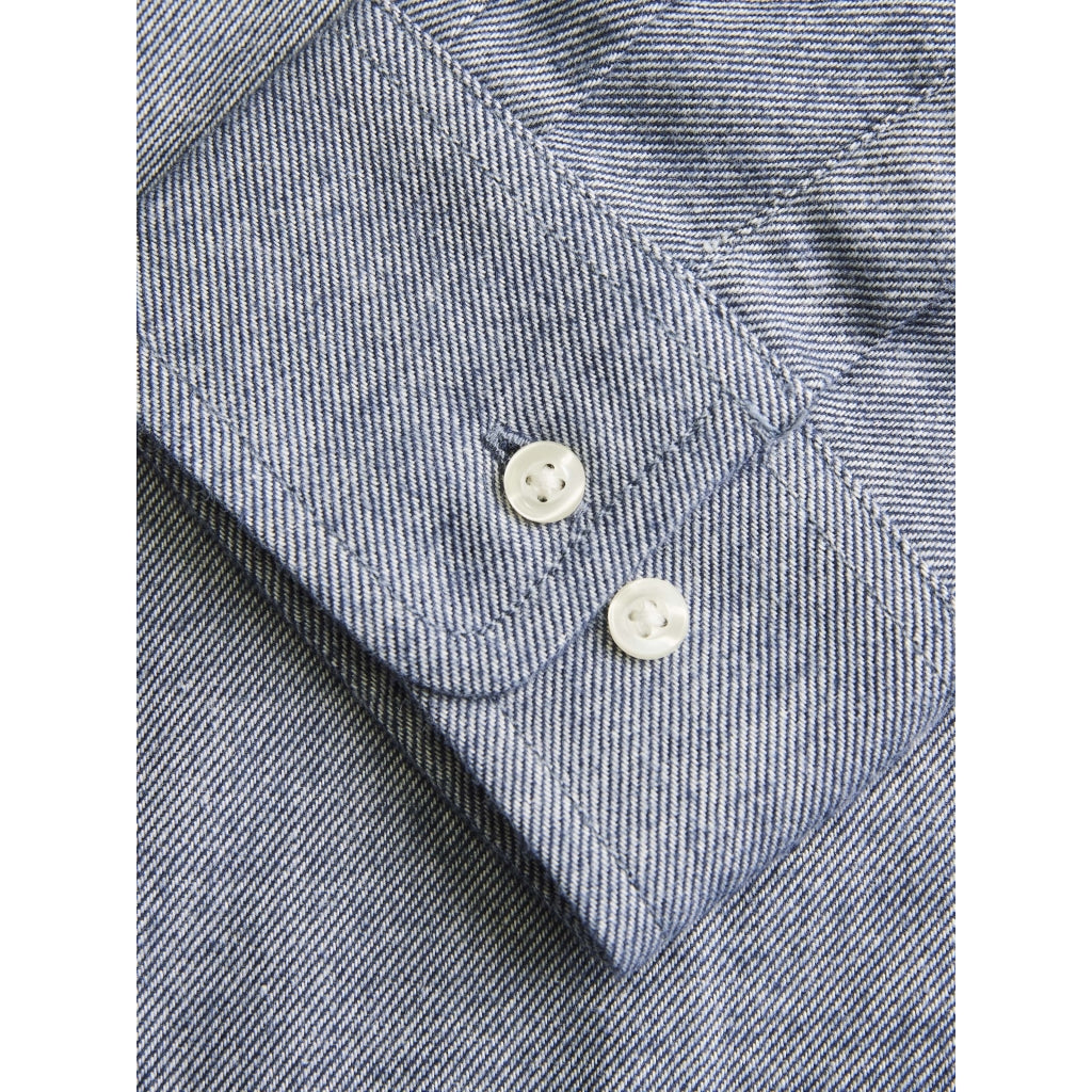 Larch Heavy Casual Flannel Shirt Total Eclipse - KNOWLEDGE COTTON APPAREL