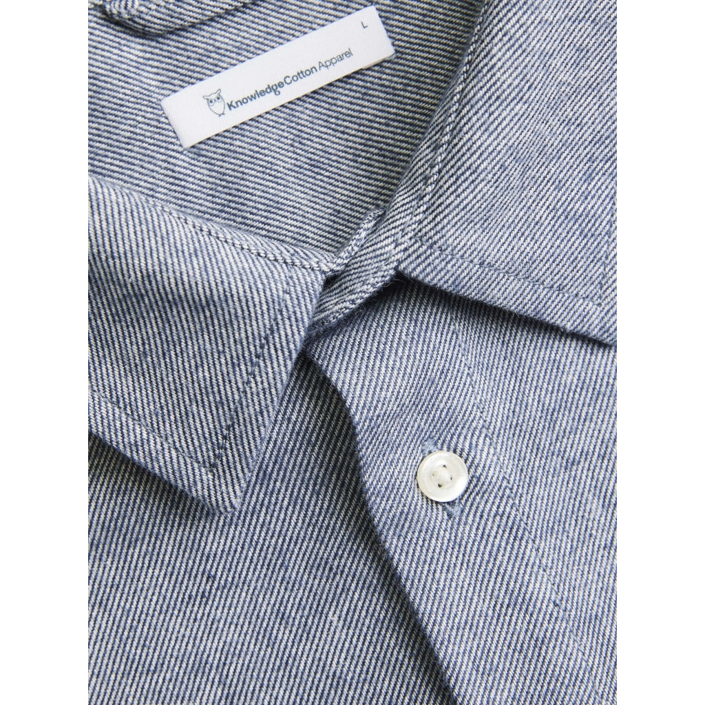 Larch Heavy Casual Flannel Shirt Total Eclipse - KNOWLEDGE COTTON APPAREL