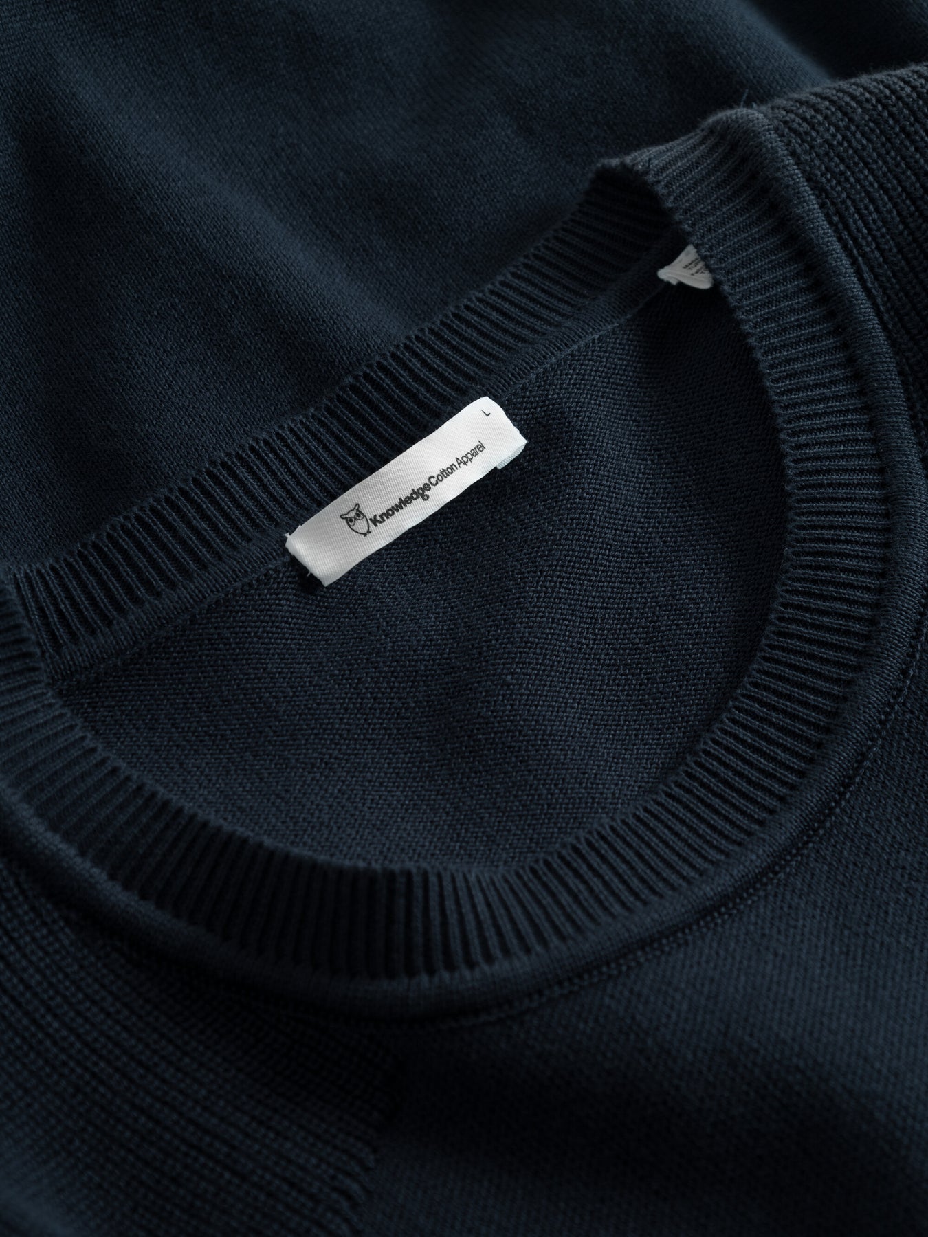 Stickad Tröja Ekologisk Bomull Marinblå - KNOWLEDGE COTTON APPAREL