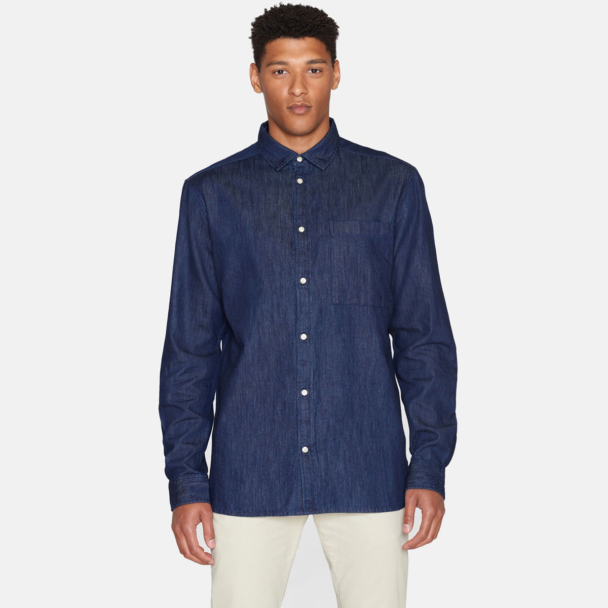 Loose Indigo Denim Shirt - KNOWLEDGE COTTON APPAREL