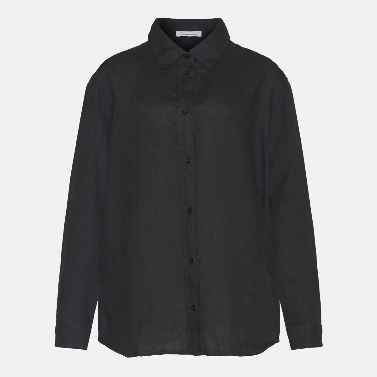 Loose Linen Shirt Black - Women's - KNOWLEDGE COTTON APPAREL
