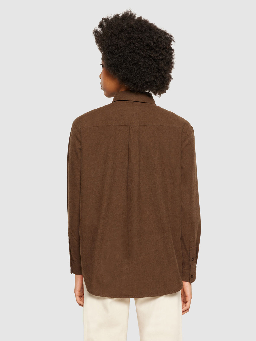 Flanell Shirt Demitasse Brown - KNOWLEDGE COTTON APPAREL