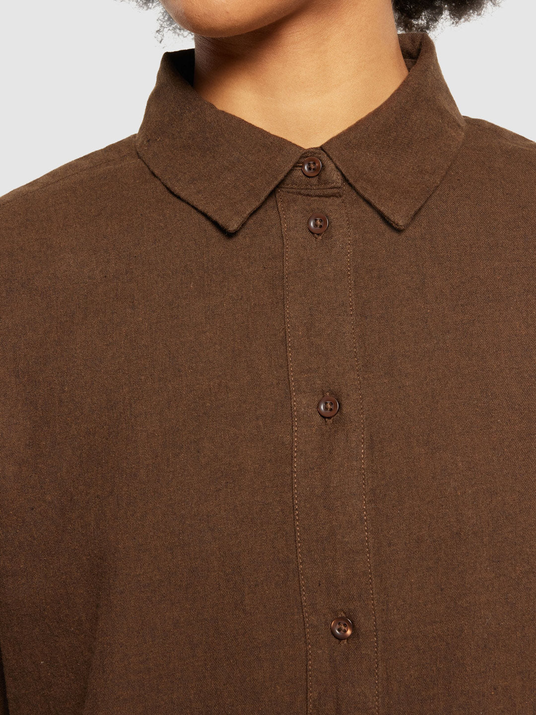 Flanell Shirt Demitasse Brown - KNOWLEDGE COTTON APPAREL