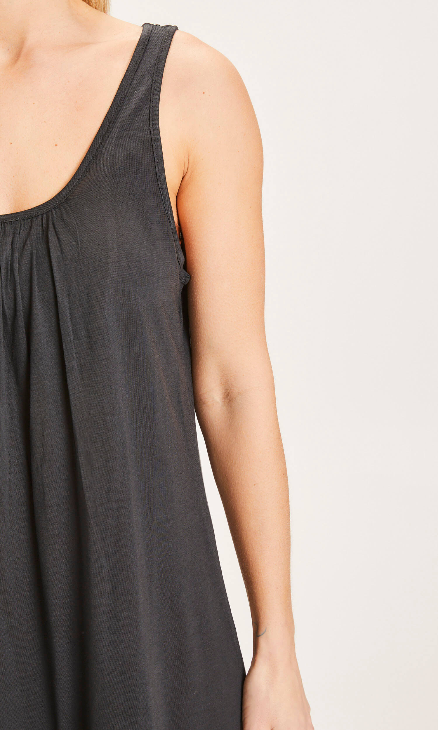 Heather Tencel Dress Jet Black - KNOWLEDGE COTTON APPAREL