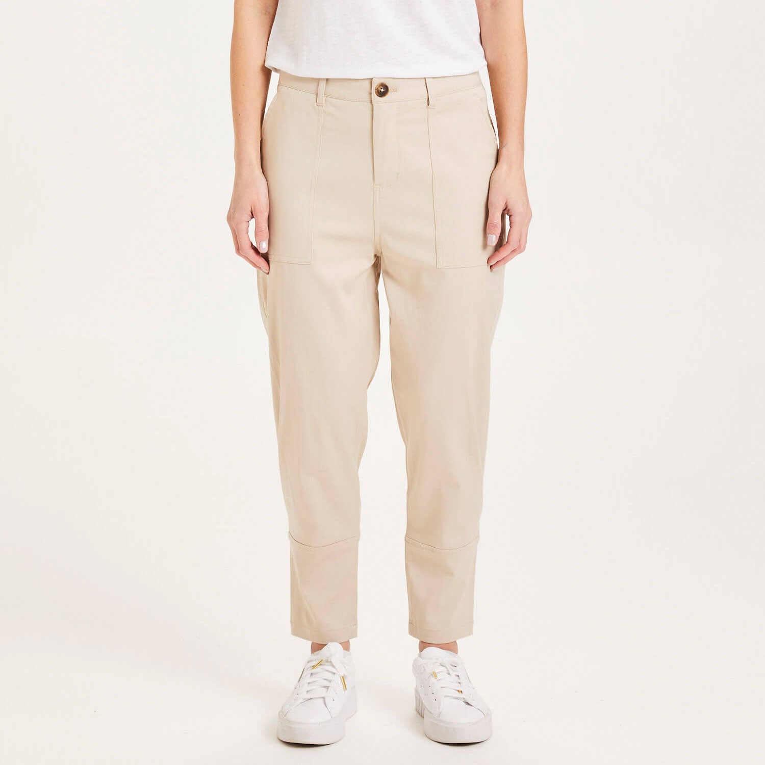 Hazel Worker Tencel Pants Light Feather - KNOWLEDGE COTTON APPAREL