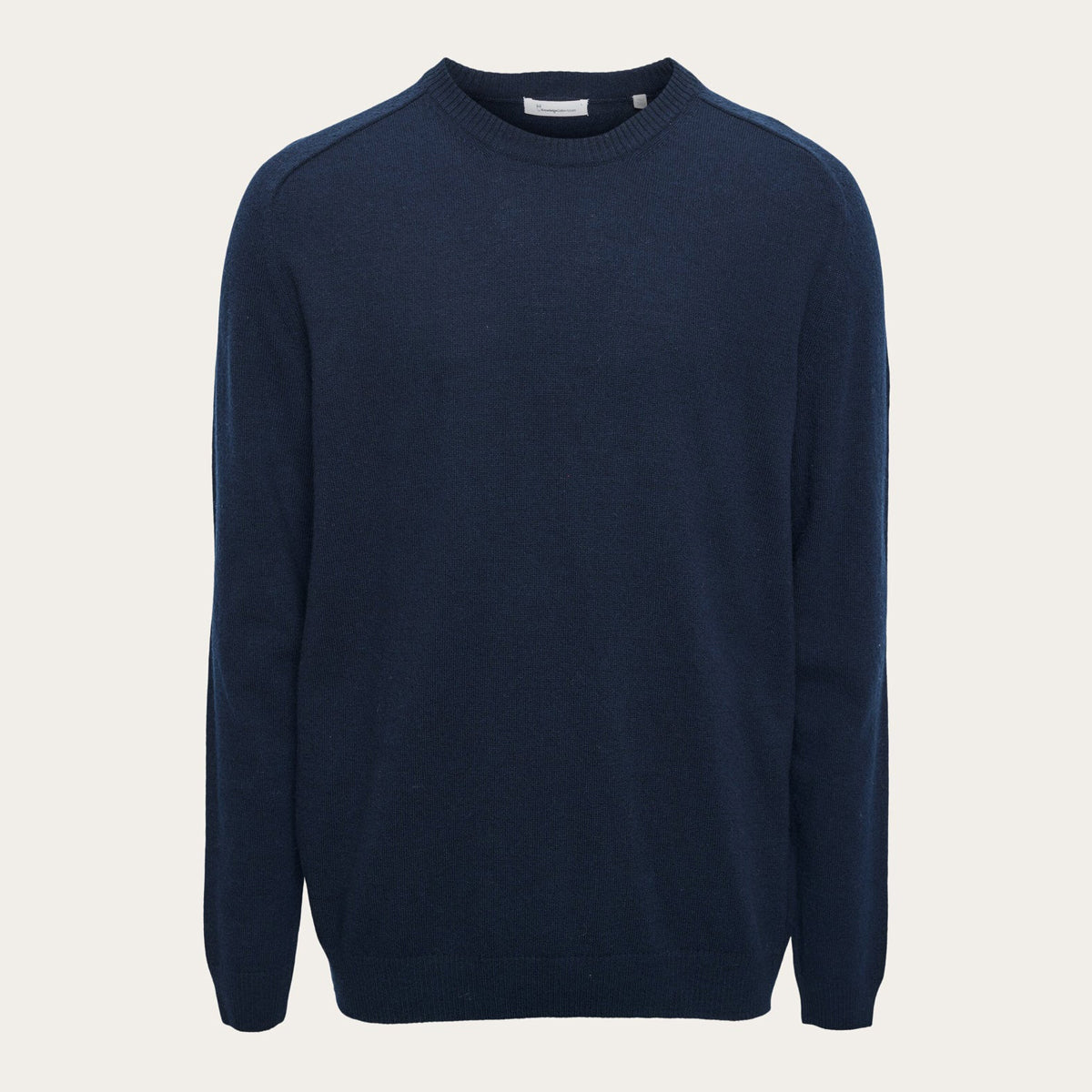 Basic O-Neck Organic Wool Knit Navy - KNOWLEDGE COTTON APPAREL