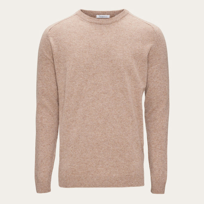 Basic O-Neck Organic Wool Knit Kelp - KNOWLEDGE COTTON APPAREL