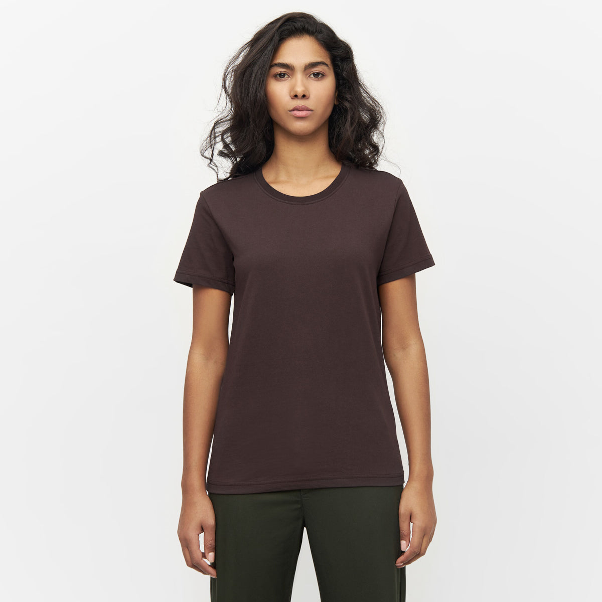 Ekologisk Dam T-shirt  Basic Chocolate Plum - KNOWLEDGE COTTON APPAREL