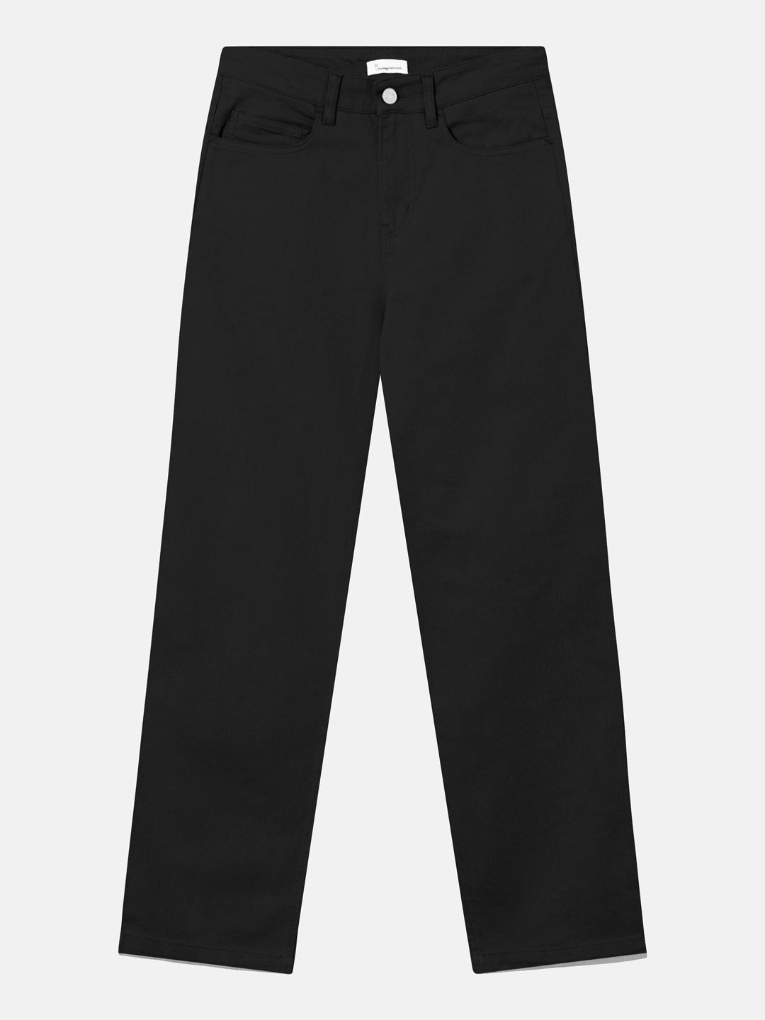 Chloe Barrel High-Rise Twill Pants Black - KNOWLEDGE COTTON APPAREL