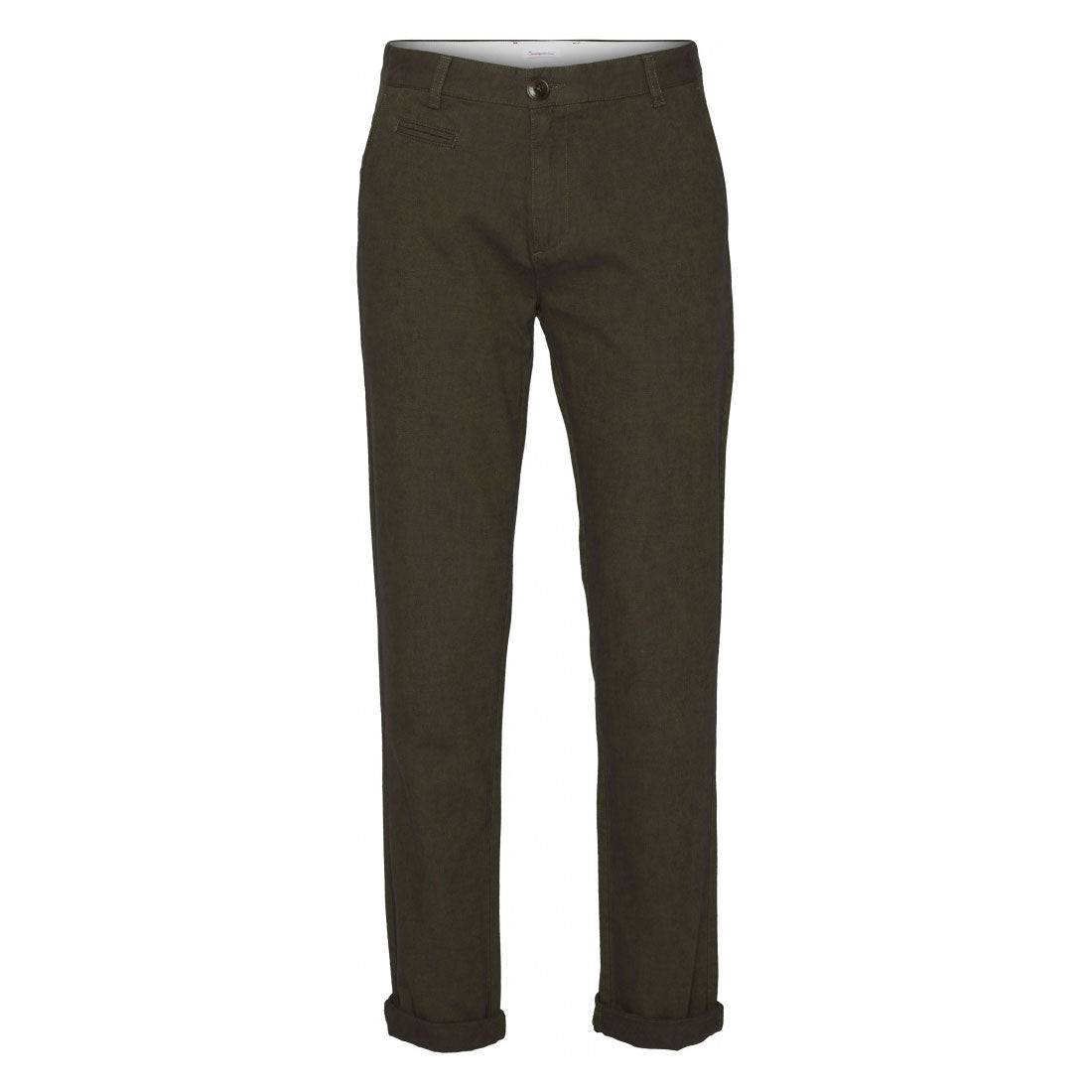 Twill Flannel Chinos - Forrest Night - Knowledge Cotton Apparel