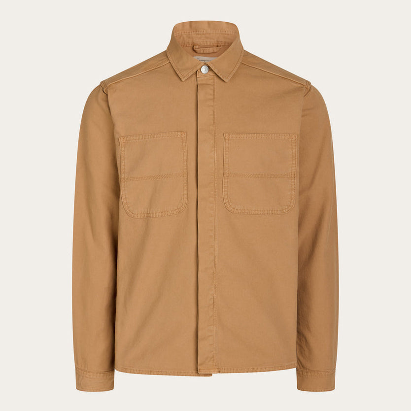 Overshirt Organic Canvas Brown Sugar - KNOWLEDGE COTTON APPAREL