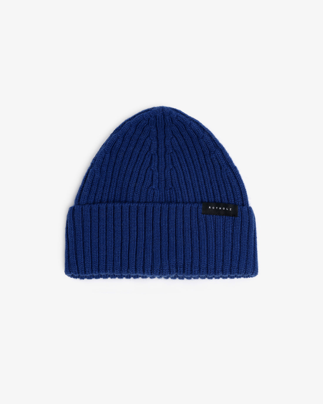 Classic Ribbed Knit Merino Wool Beanie Royal Blue
