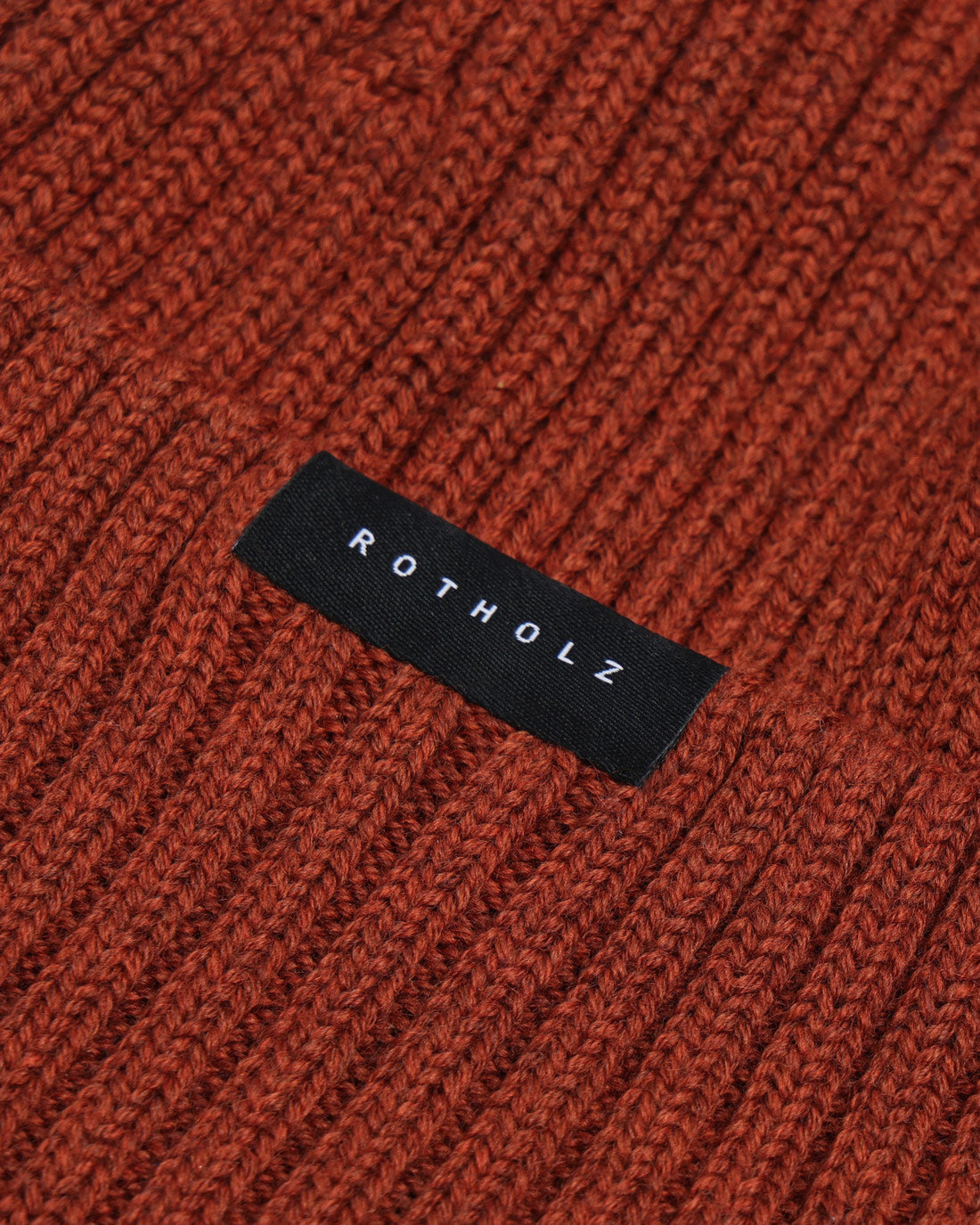 Classic Ribbed Knit Merino Wool Beanie Warm Red