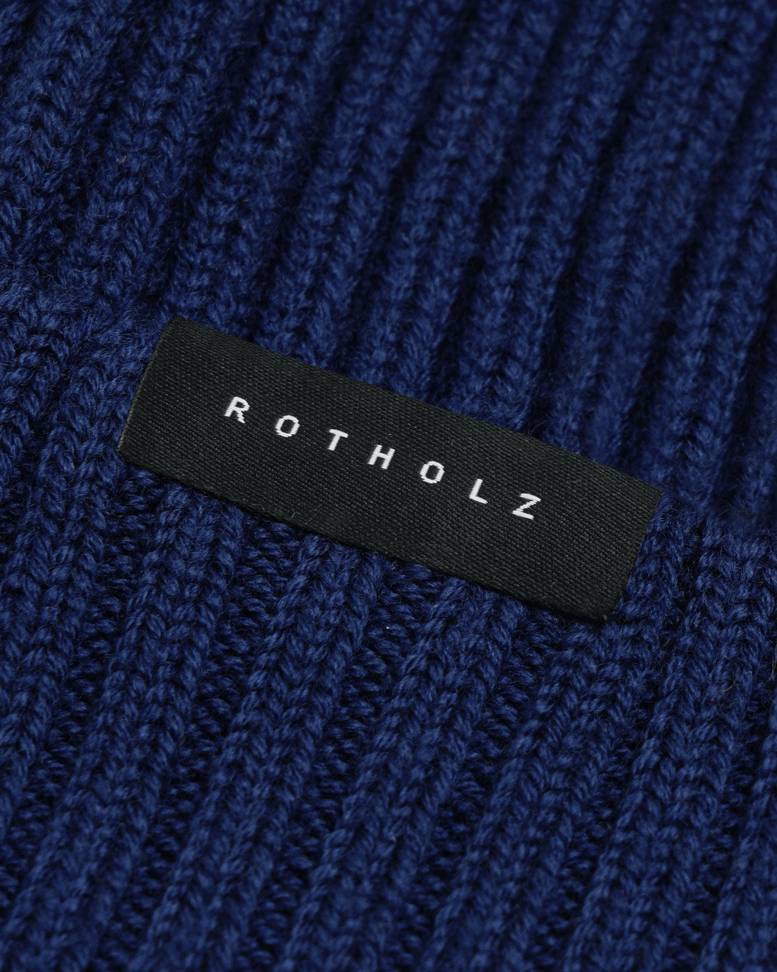 Classic Ribbed Knit Merino Wool Beanie Royal Blue