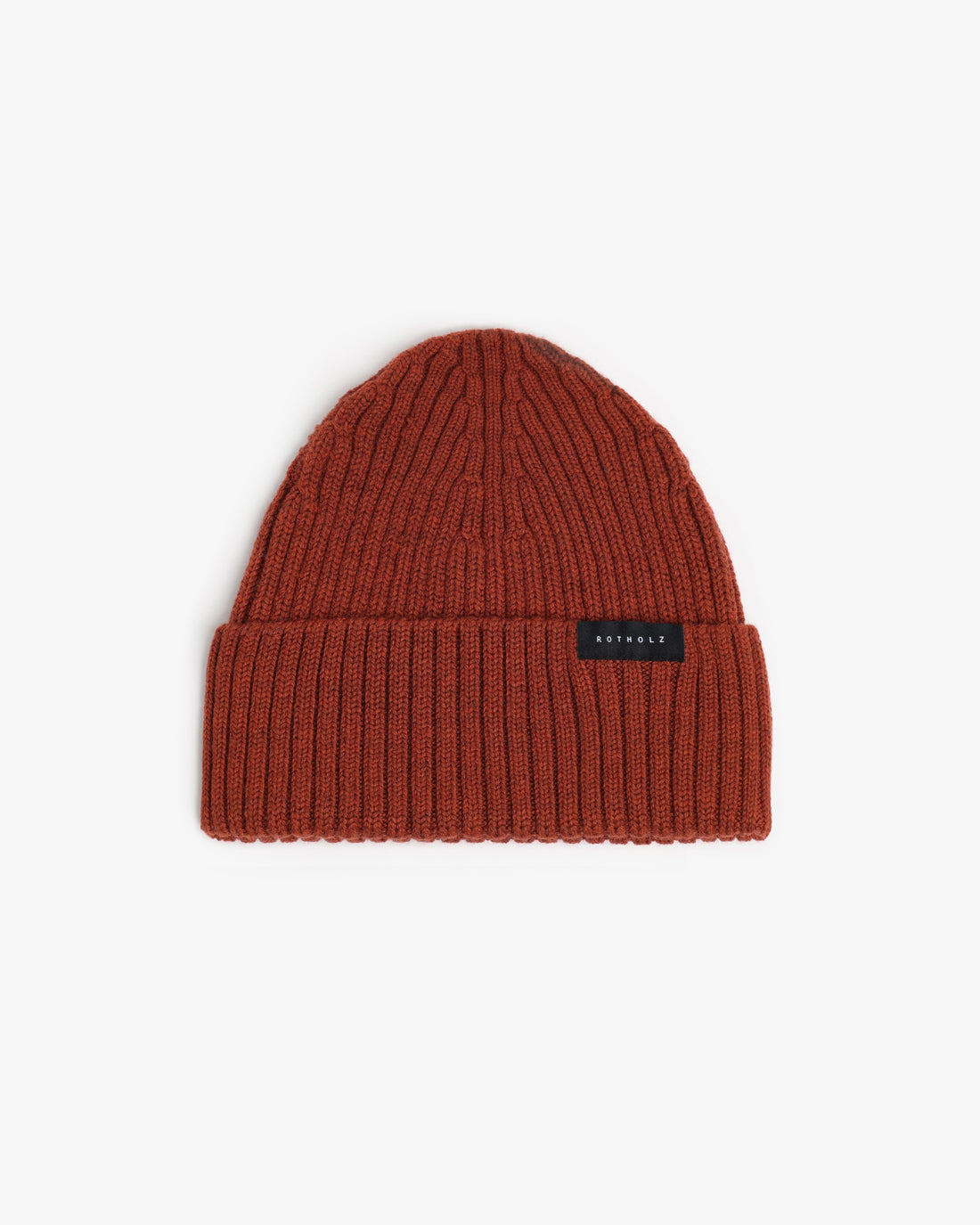 Classic Ribbed Knit Merino Wool Beanie Warm Red