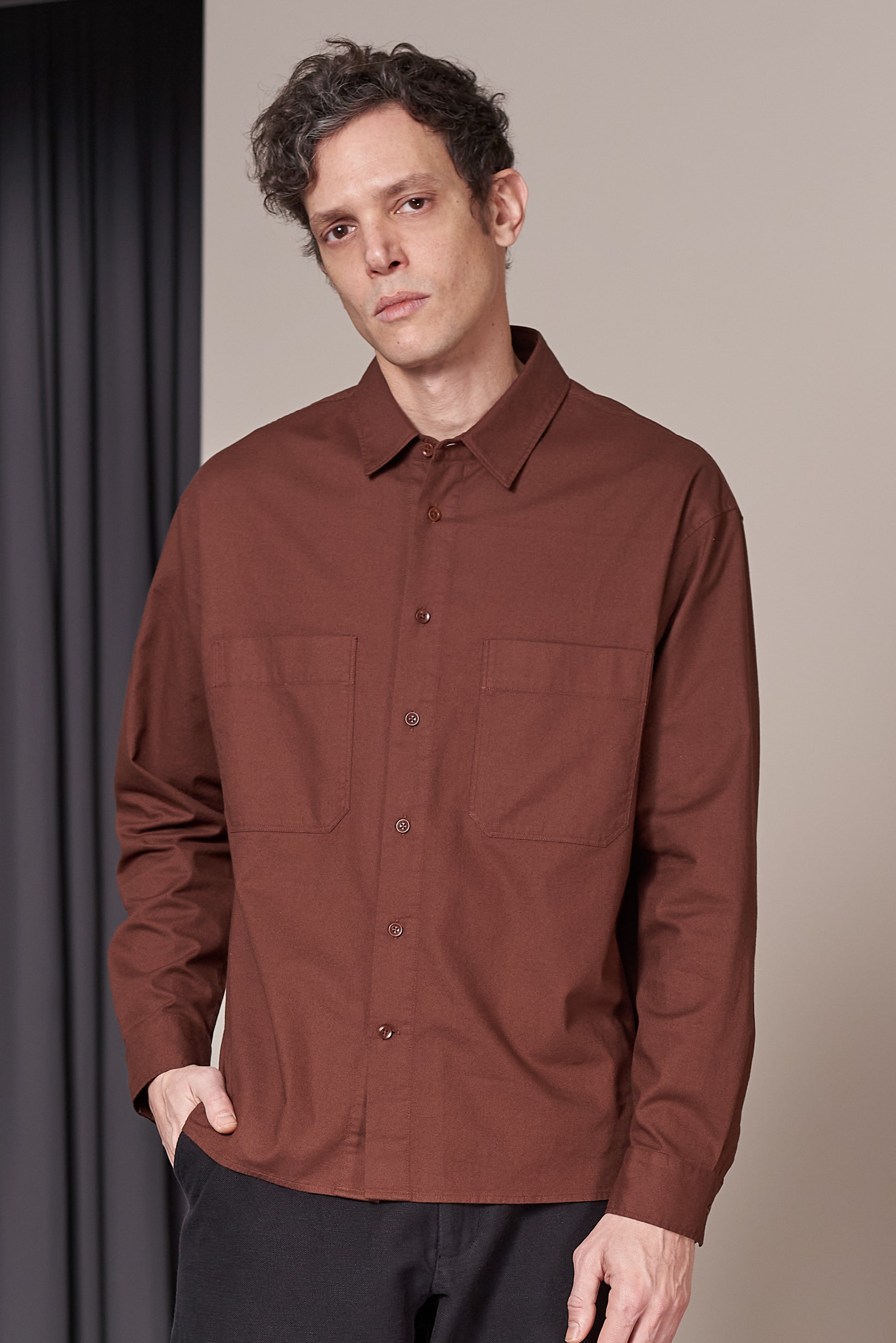 Dario Oversized Shirt Maroon