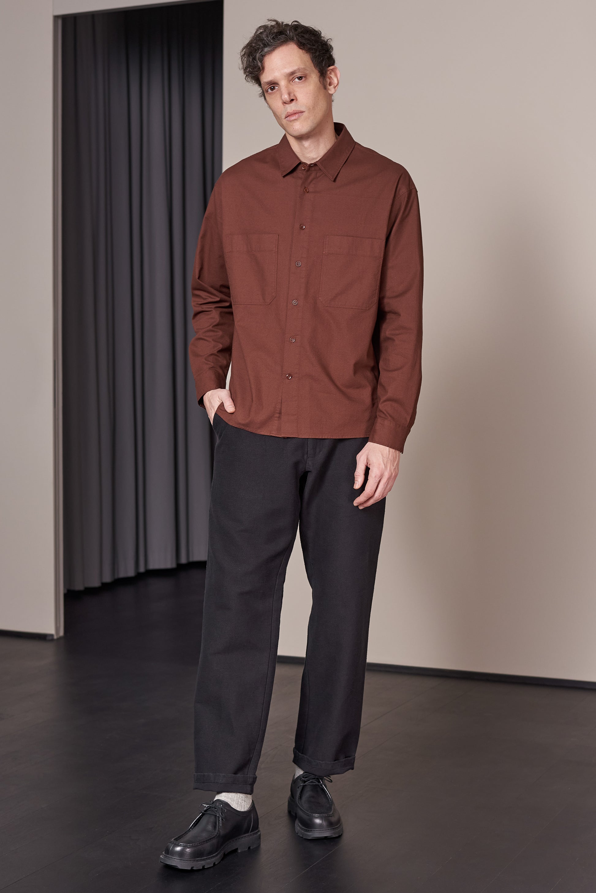 Dario Oversized Shirt Maroon