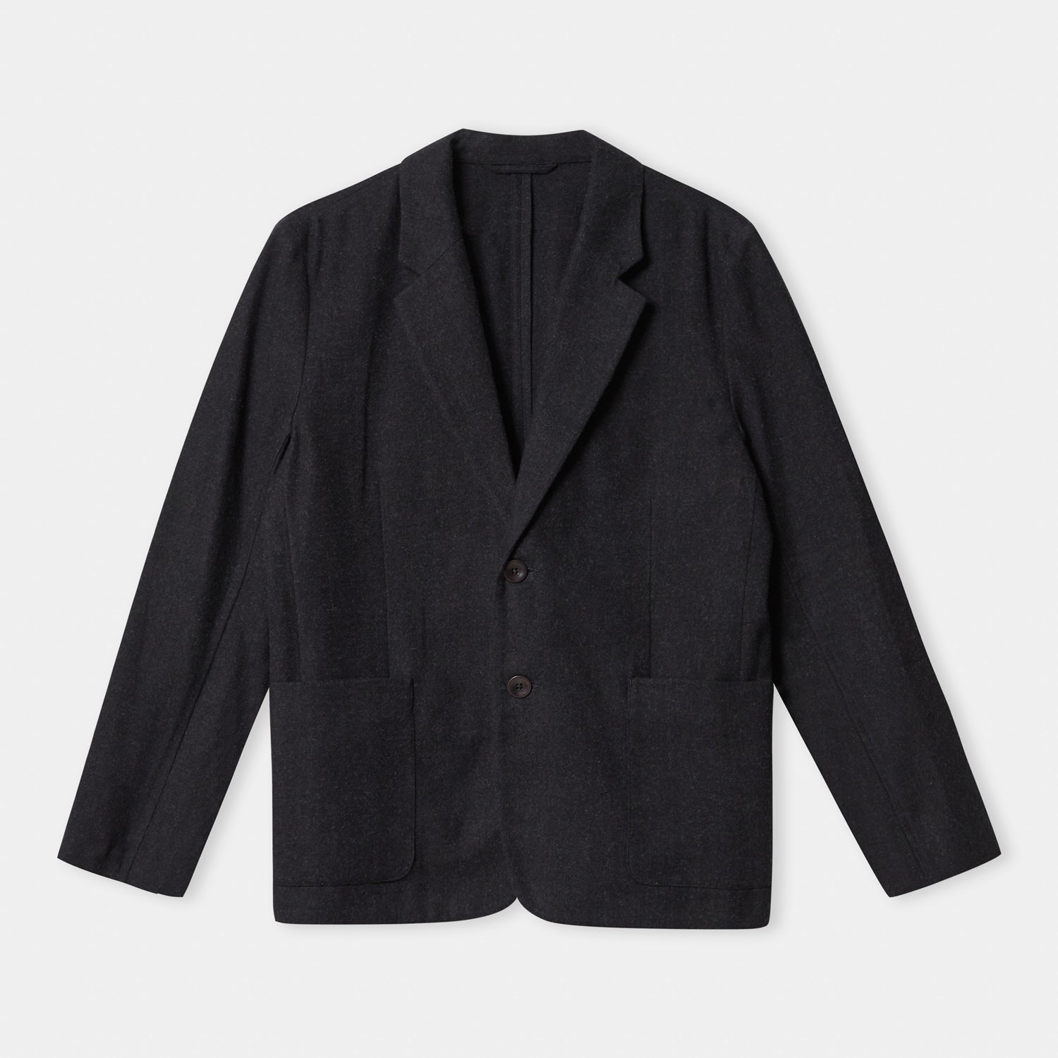 Enver Flannel Blazer Black Melange