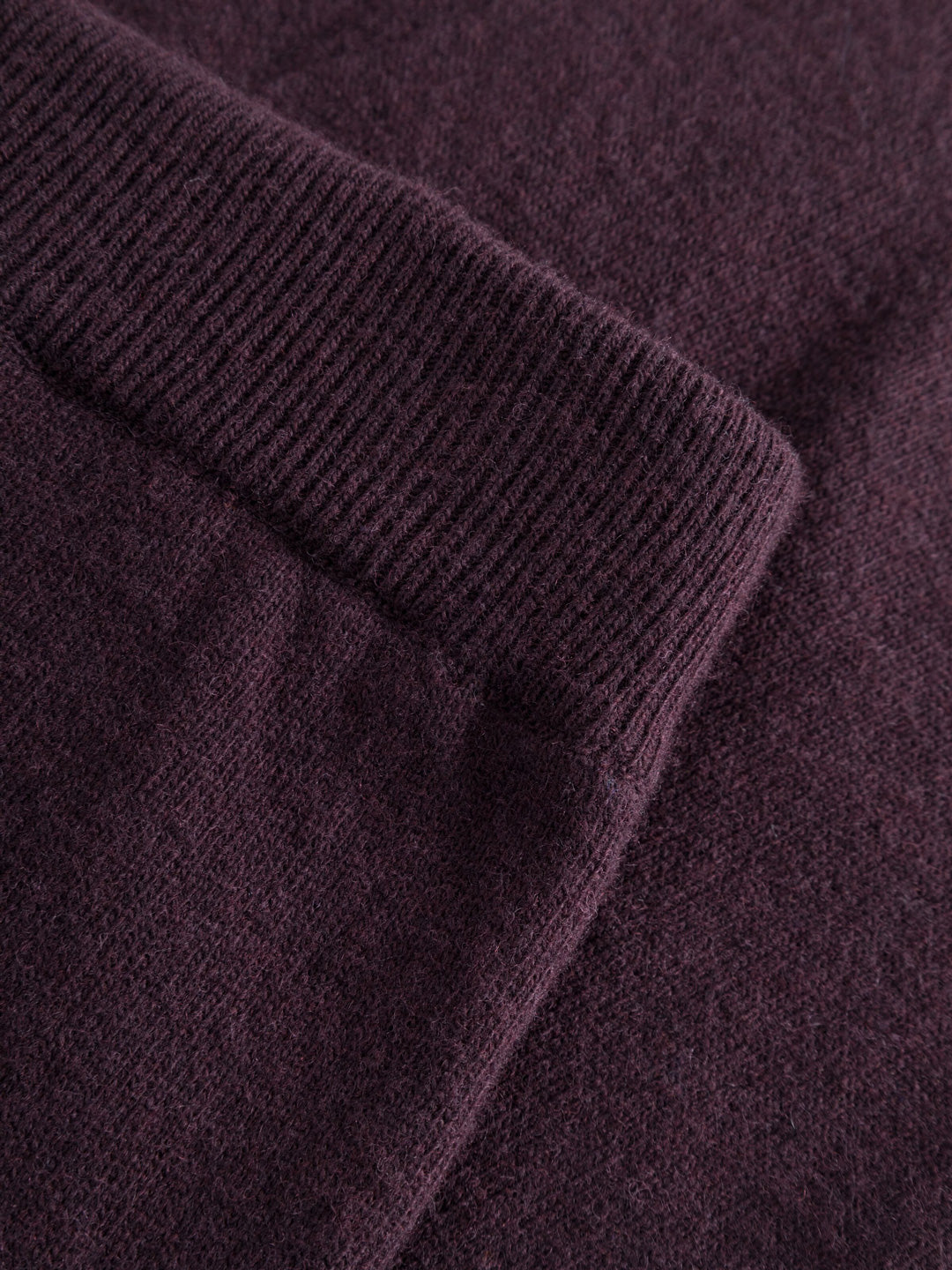 Lambswool Knitted Jog Pants Chocolate Plum - KNOWLEDGE COTTON APPAREL