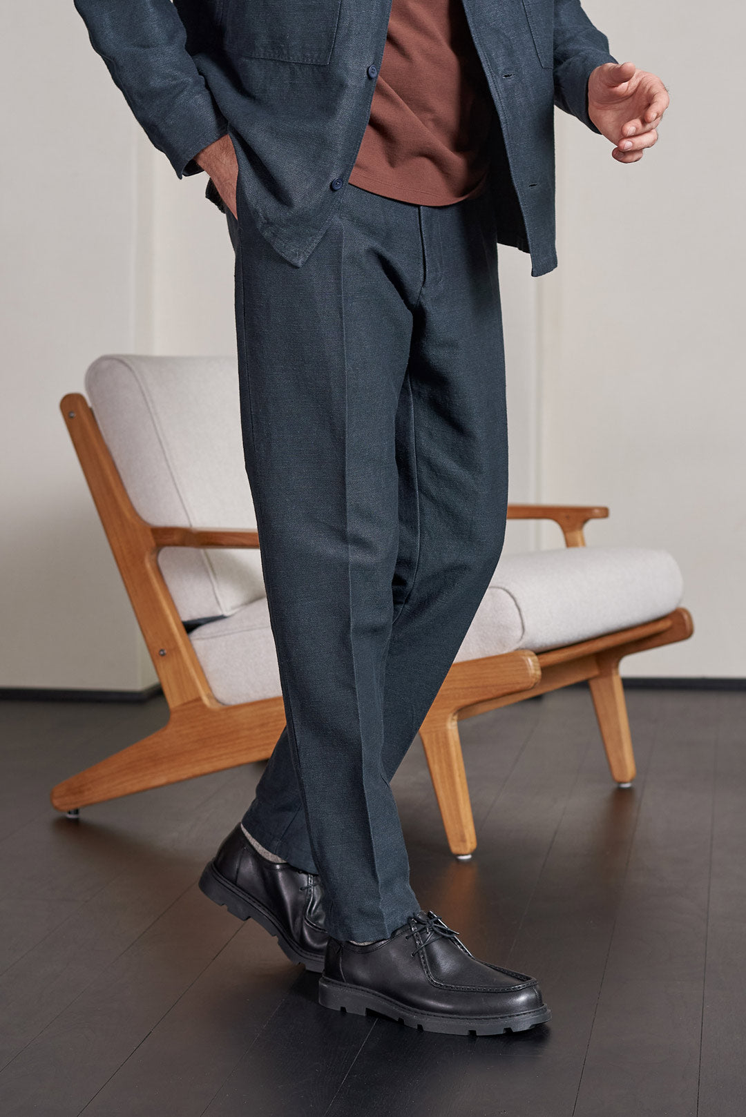 Jostha Winter Linen Trousers Cold Navy