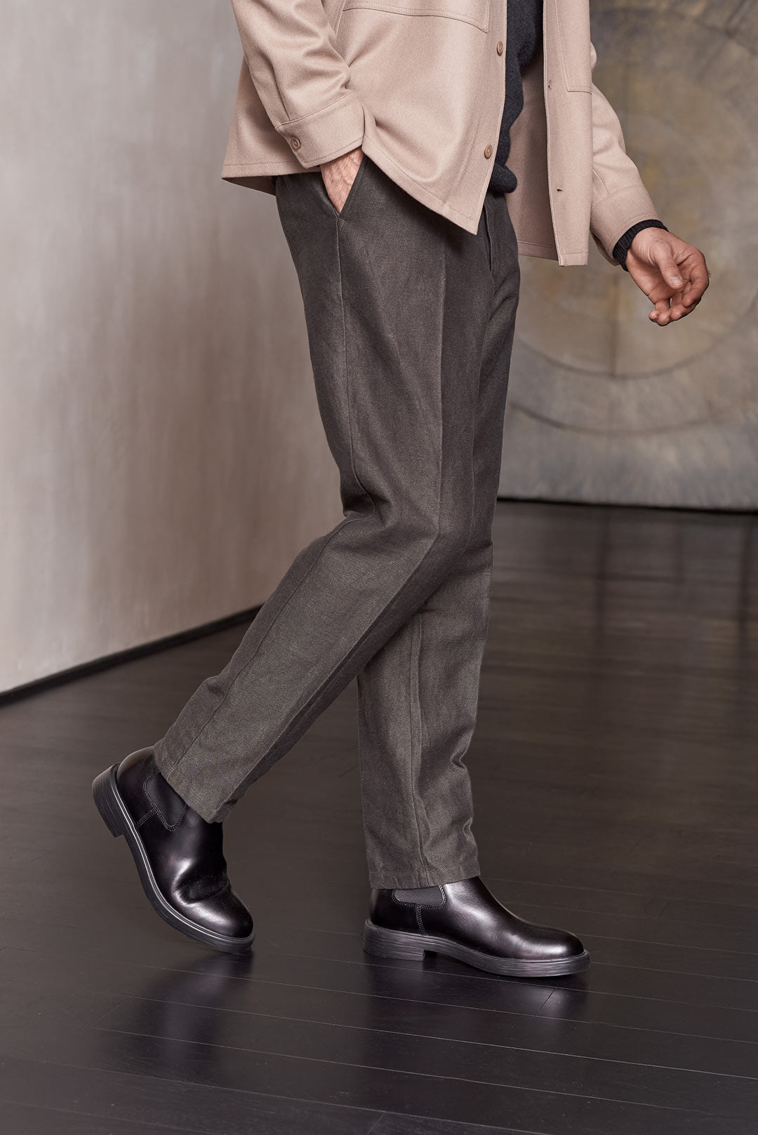 Jostha Winter Linen Trousers Black Olive