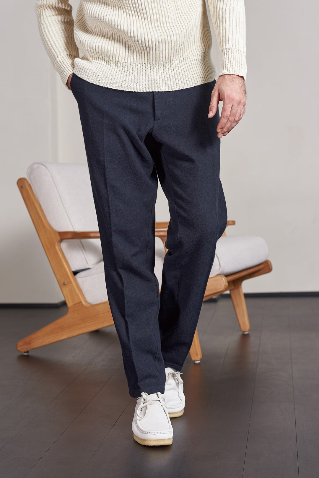 Jostha Flannel Trousers Deep Sea Navy