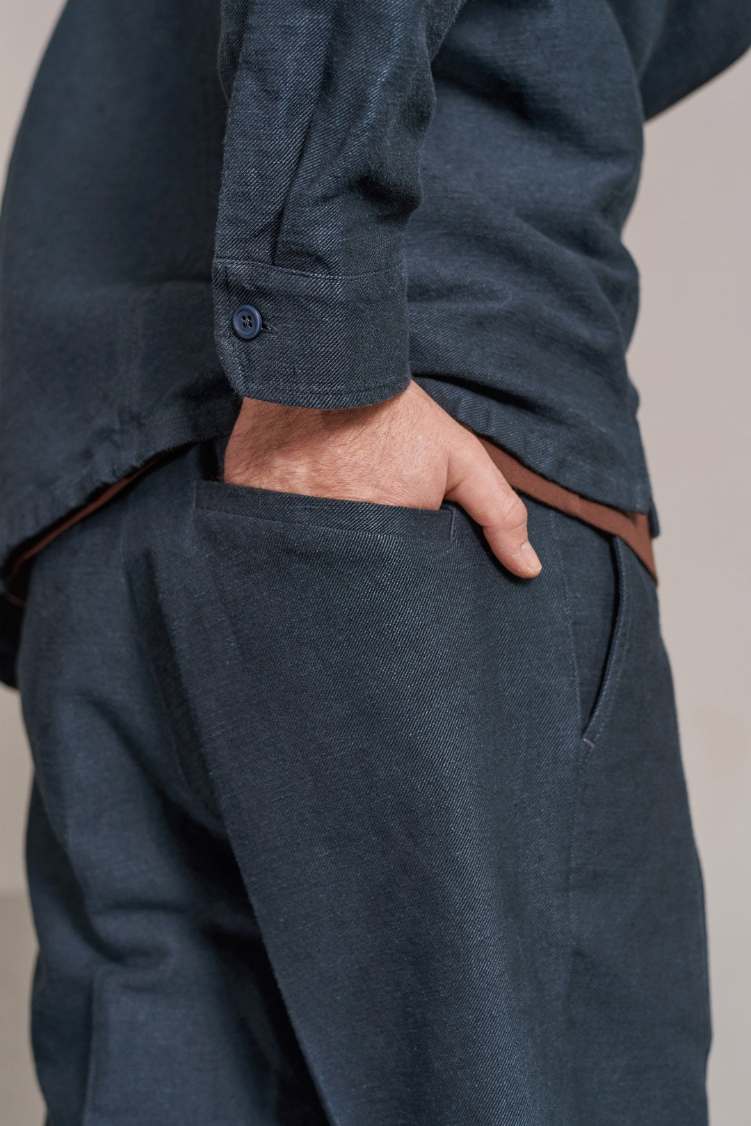 Jostha Winter Linen Trousers Cold Navy