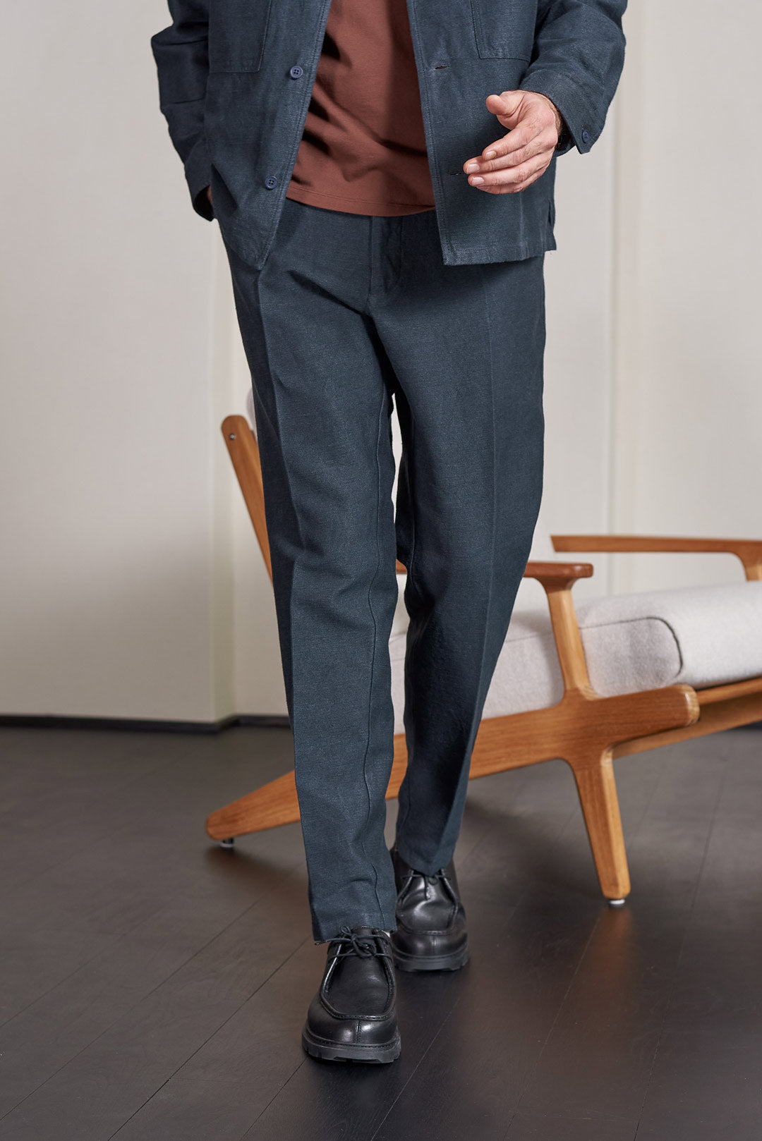 Jostha Winter Linen Trousers Cold Navy