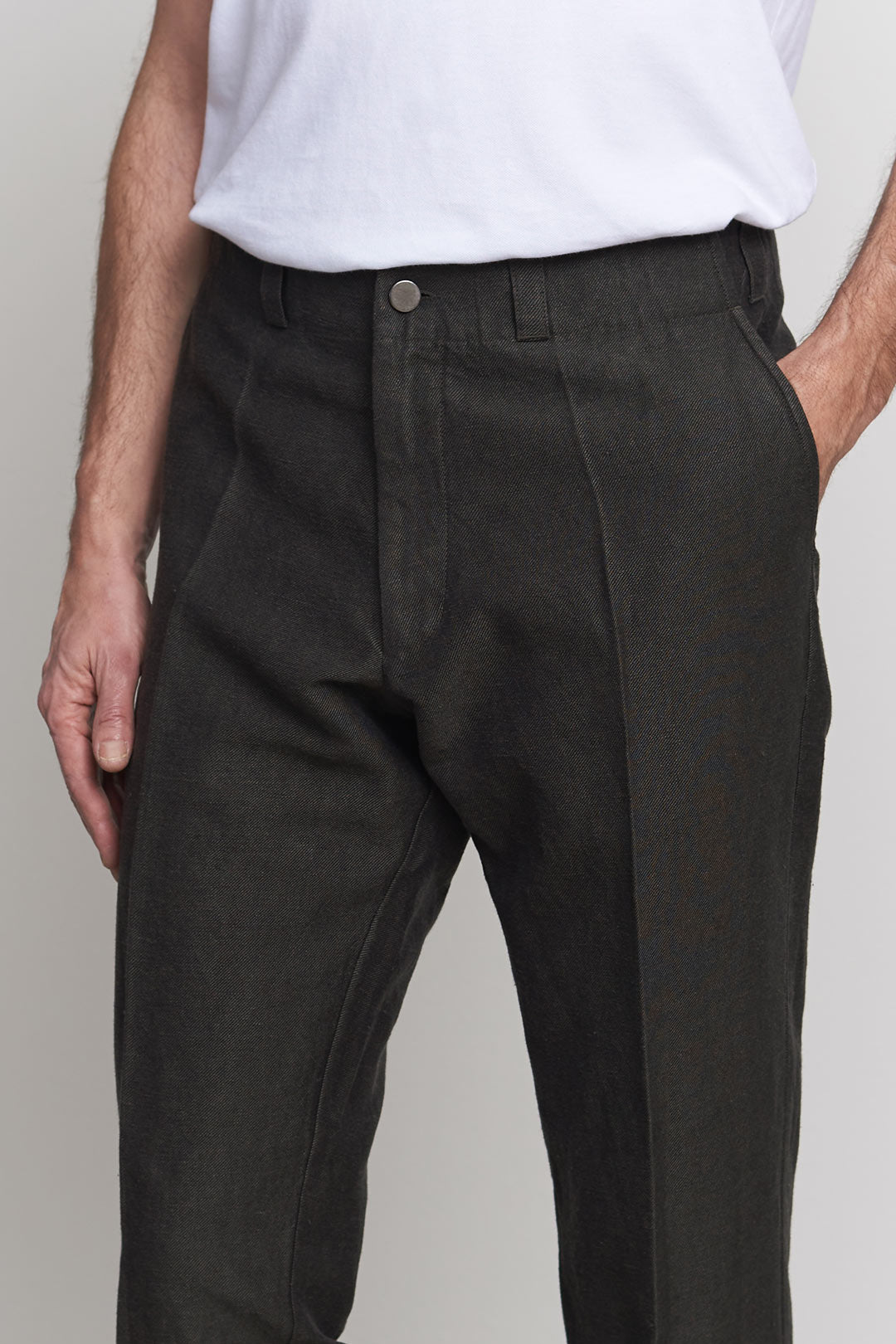 Jostha Winter Linen Trousers Black Olive