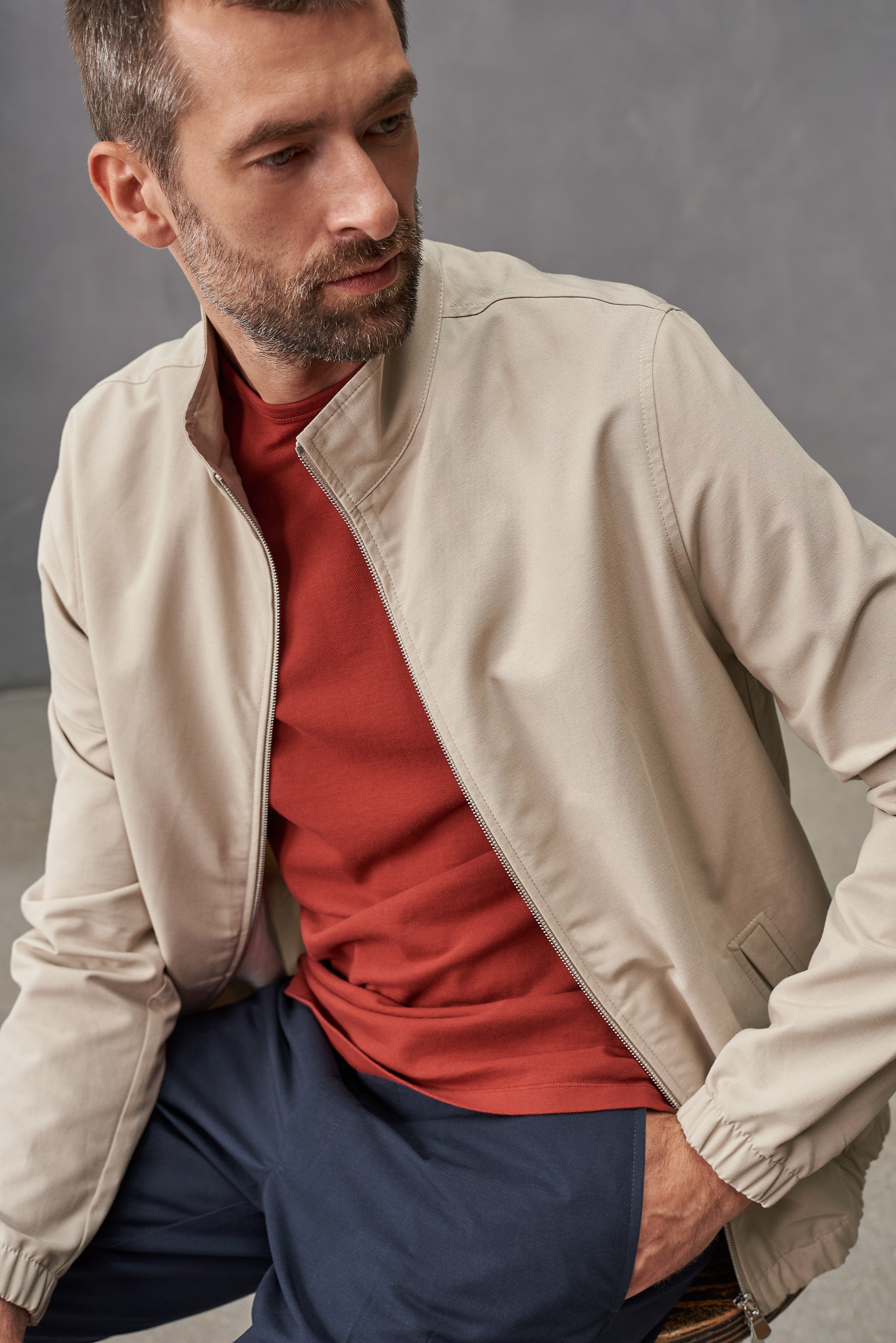 Juri Harrington Jacket Tencel Taupe