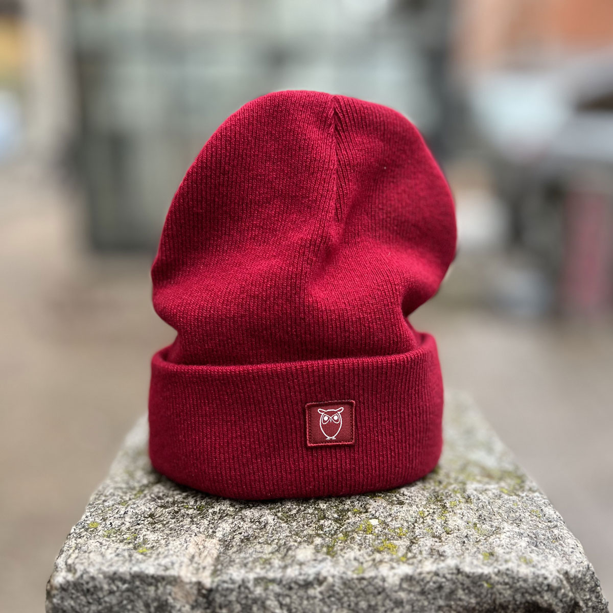 Leaf Organic Wool Beanie Rhubarb - KNOWLEDGE COTTON APPAREL