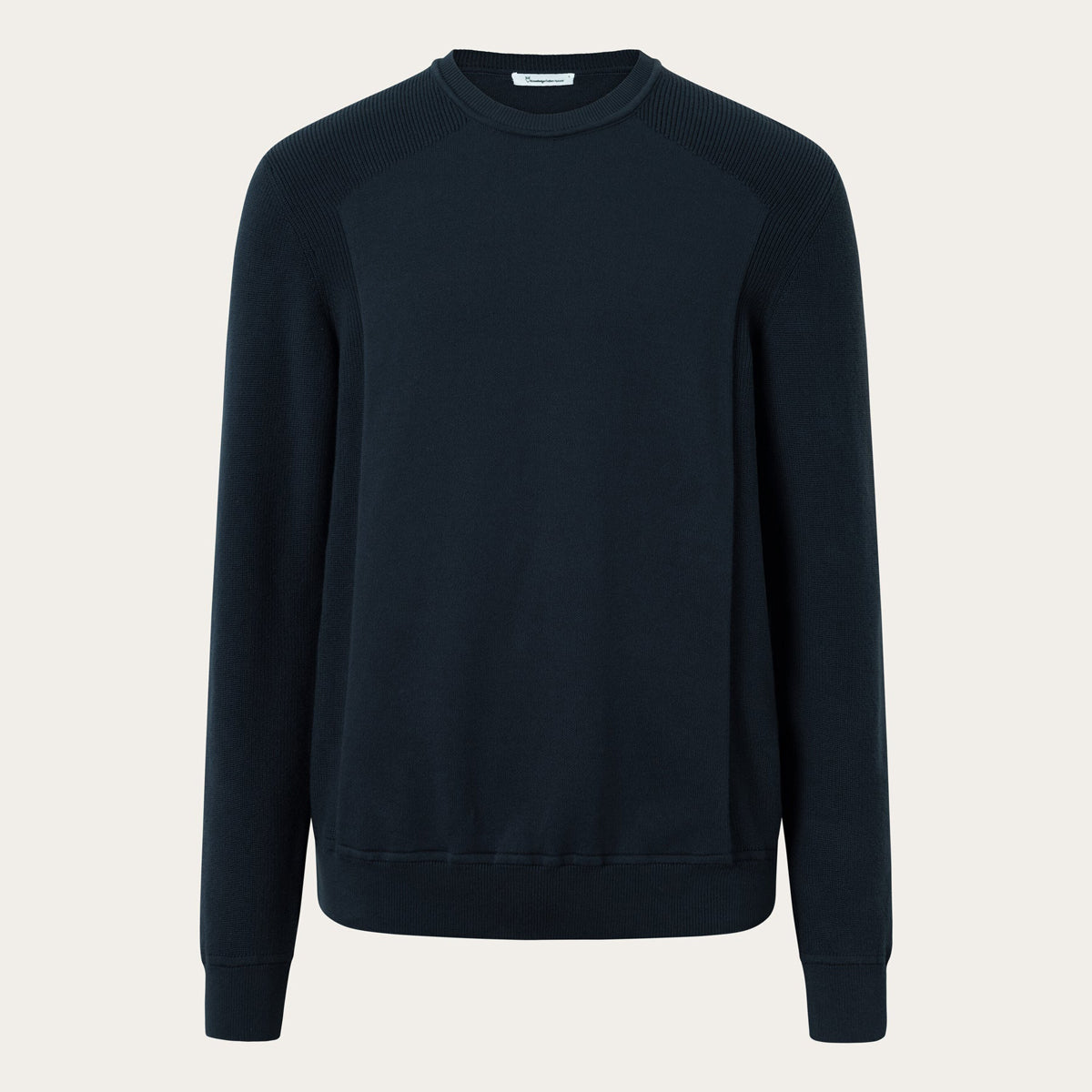 Stickad Tröja Ekologisk Bomull Marinblå - KNOWLEDGE COTTON APPAREL