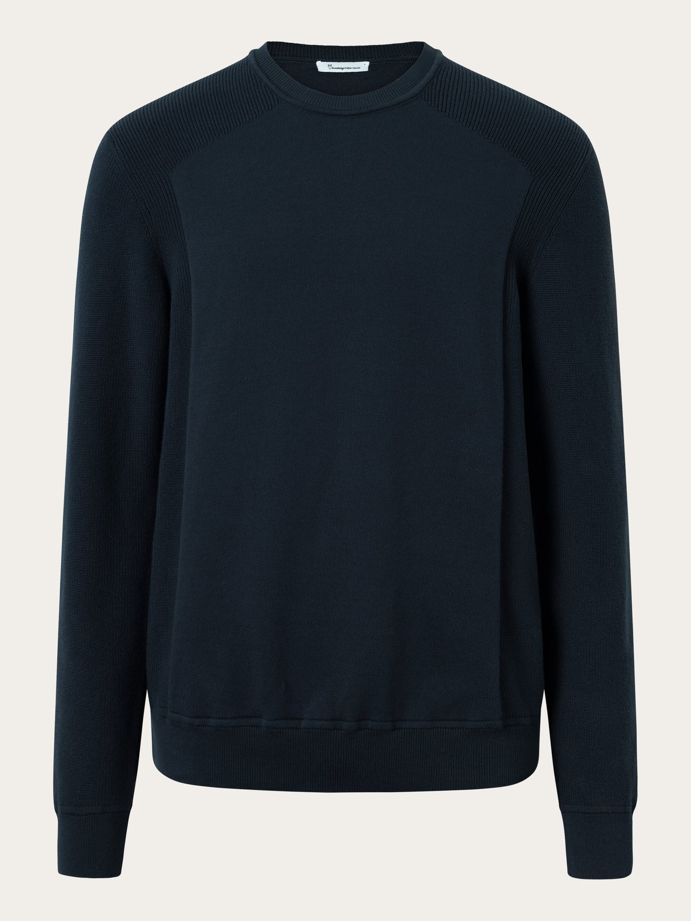 Stickad Tröja Ekologisk Bomull Marinblå - KNOWLEDGE COTTON APPAREL