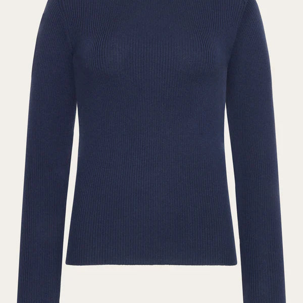 Rib Knit Merino Wool Total Eclipse (Women)