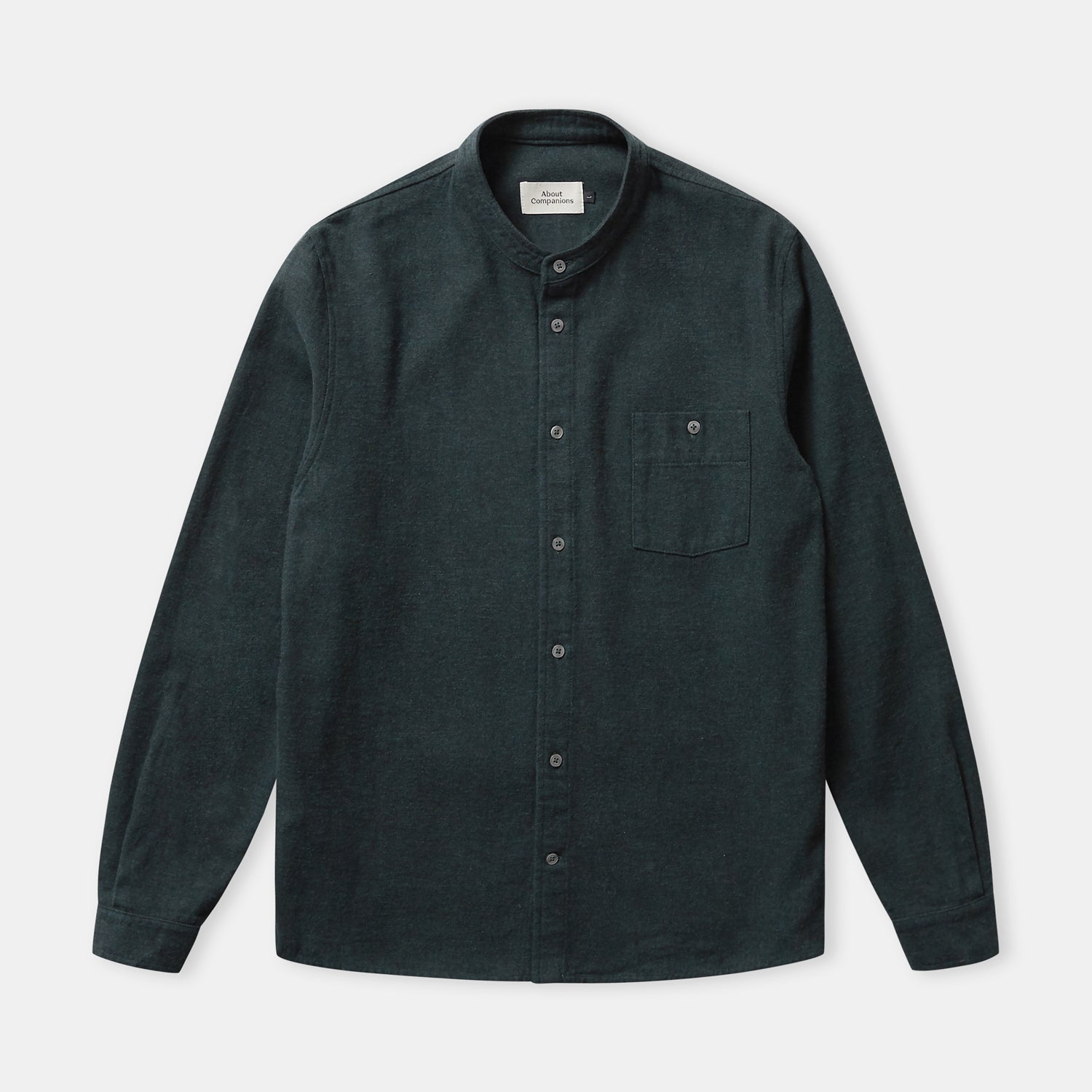 Nathan Stand-Up Collar Flannel Shirt Scot Green