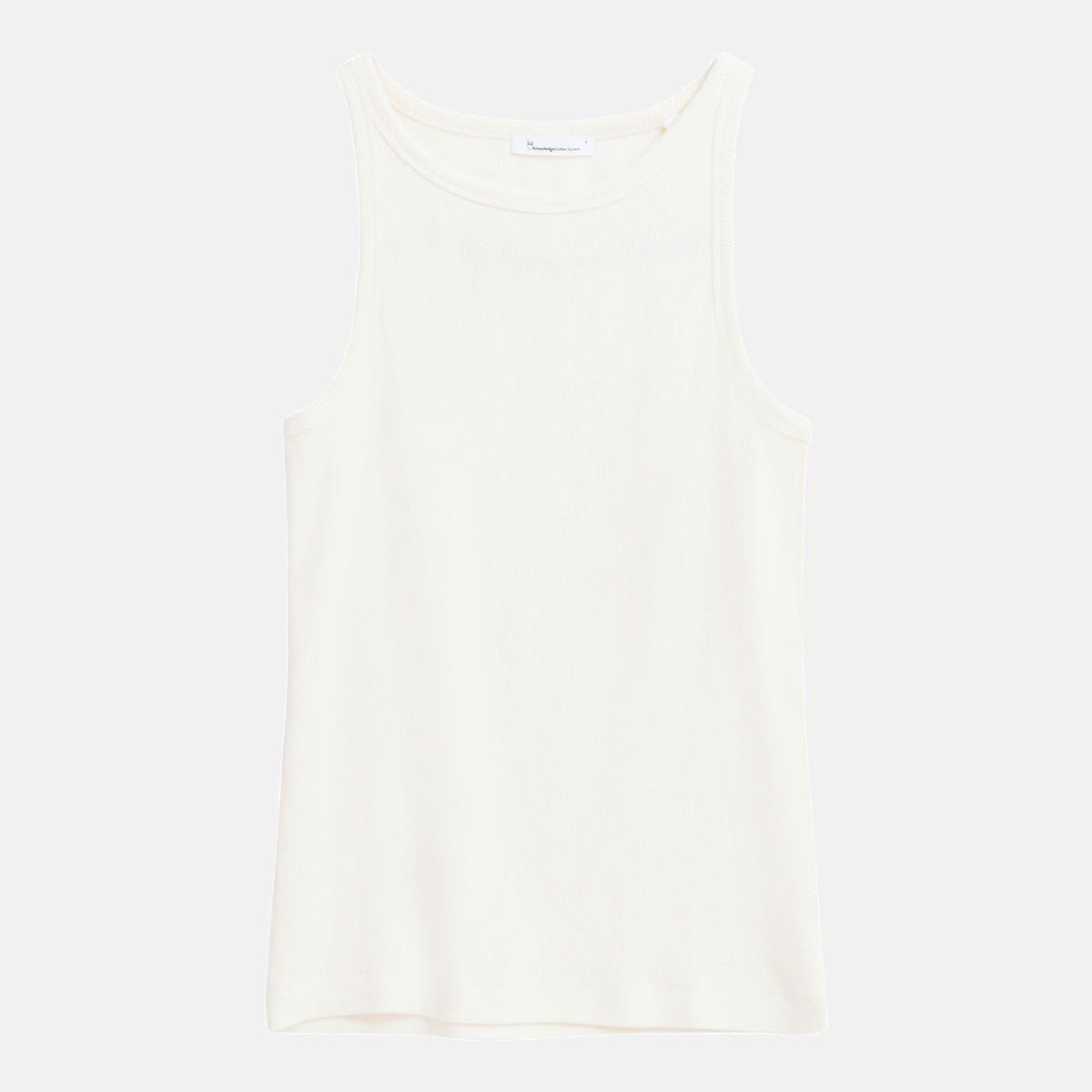 Racer Rib Top Star White - KNOWLEDGE COTTON APPAREL