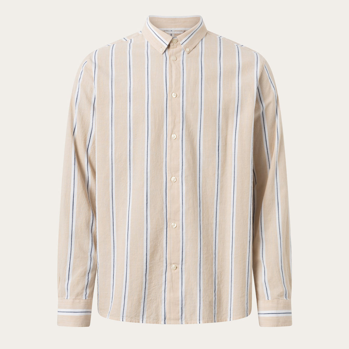 Relaxed Fit Striped Herrskjorta Ekologisk Bomull  - KNOWLEDGE COTTON APPAREL