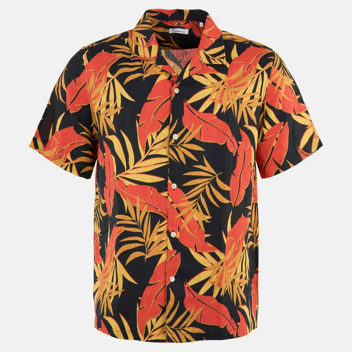 Wave Organic Linen Palm Print - KNOWLEDGE COTTON APPAREL