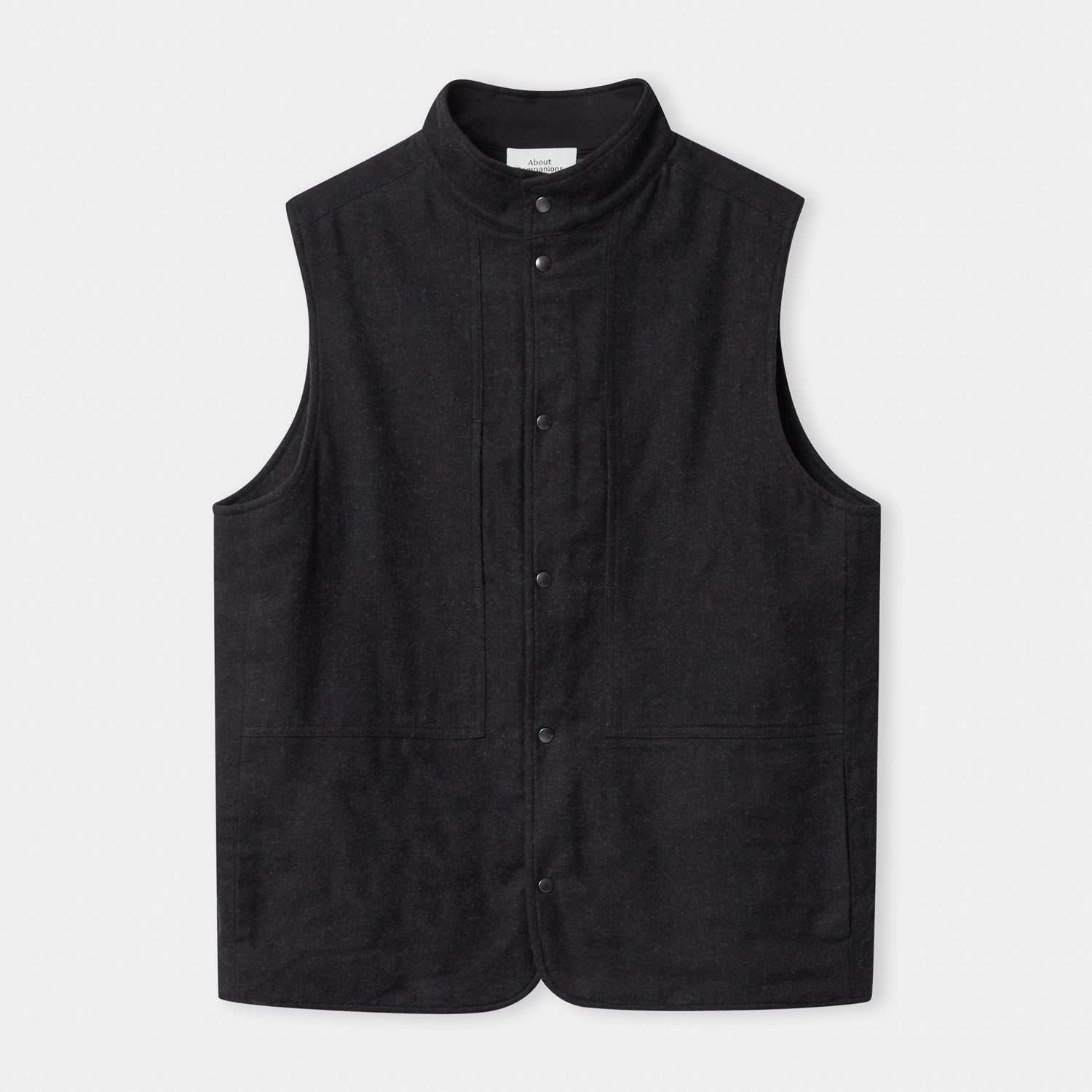 Wendel Flannel Vest Black Melange