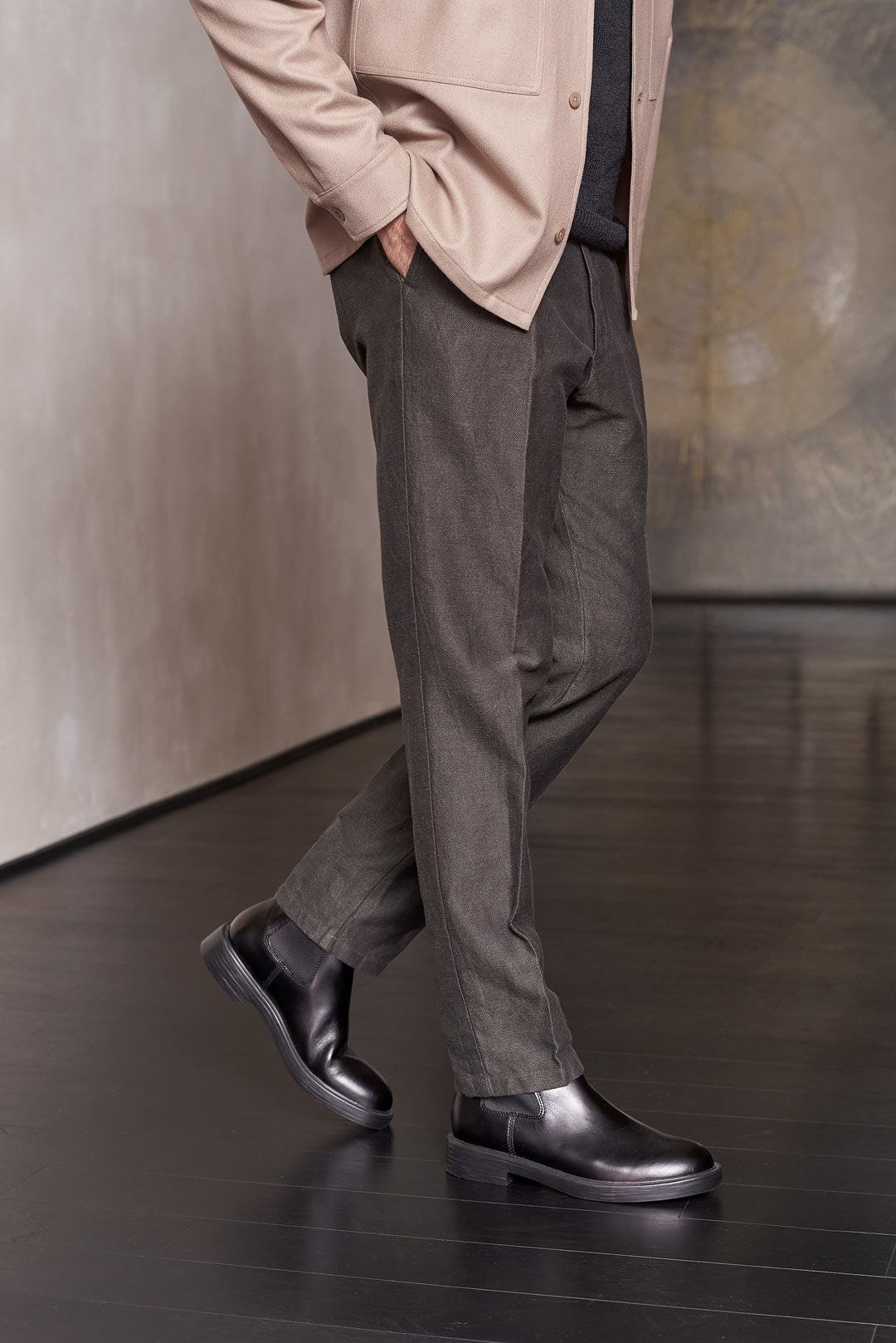 Jostha Winter Linen Trousers Black Olive