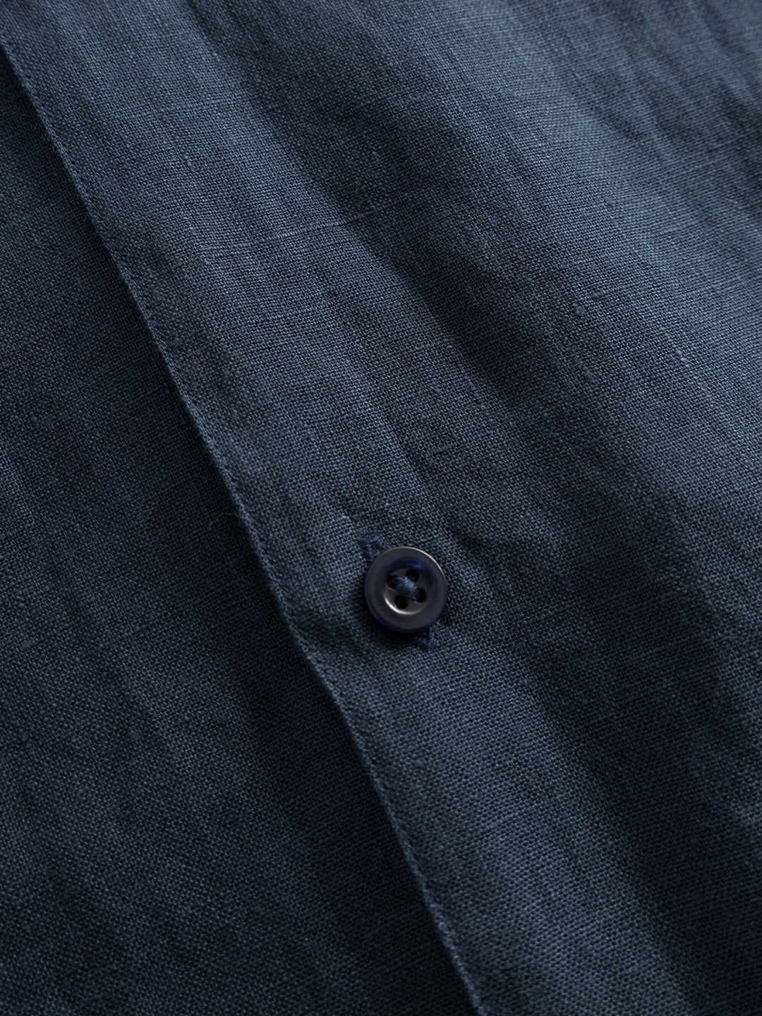 Box Short Sleeve Shirt Organic Linen Total Eclipse - KNOWLEDGE COTTON APPAREL