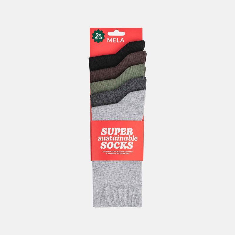 5-pack Super Sustainable Socks Forest Mix - MELA
