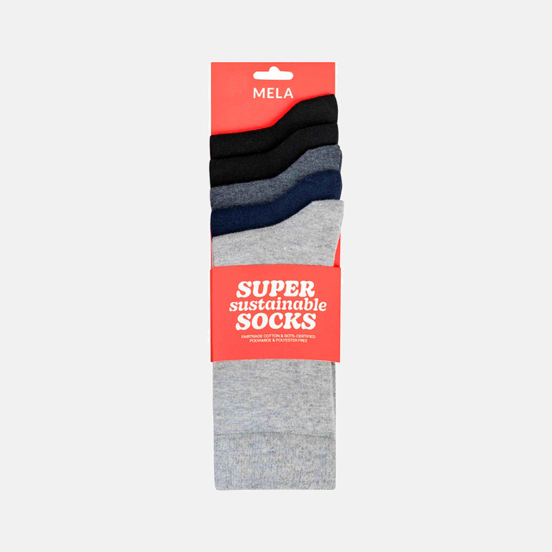 5-pack Super Sustainable Socks Classic Mix - MELA