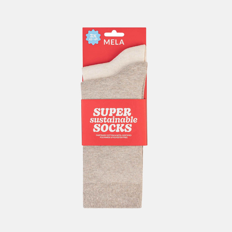 2-pack Super Sustainable Socks Cream Birch Mix