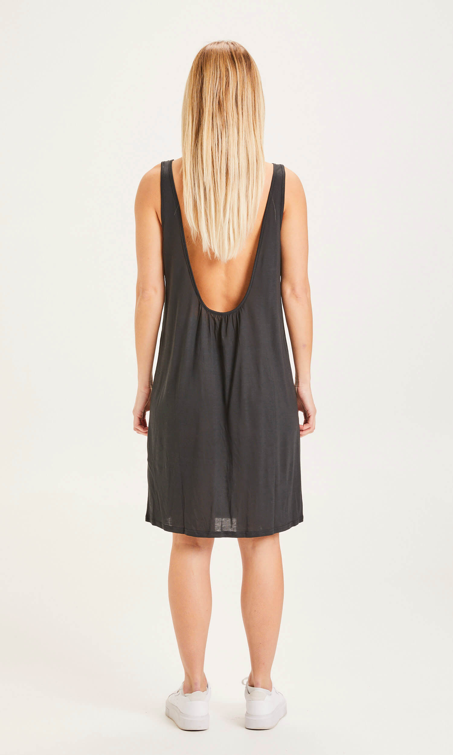 Heather Tencel Dress Jet Black - KNOWLEDGE COTTON APPAREL