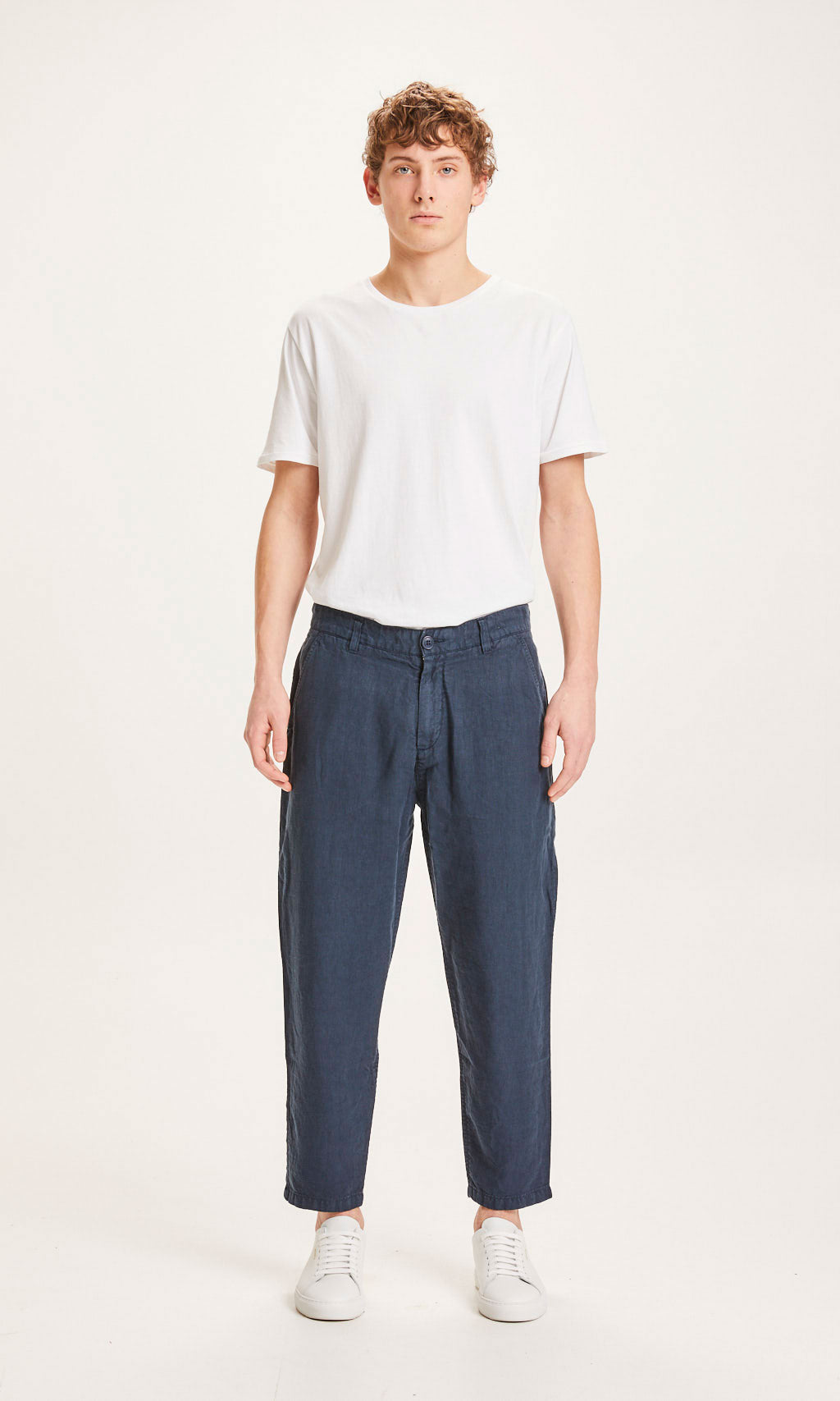 Bob Loose Linen Pants Total Eclipse -  KNOWLEDGE COTTON APPAREL