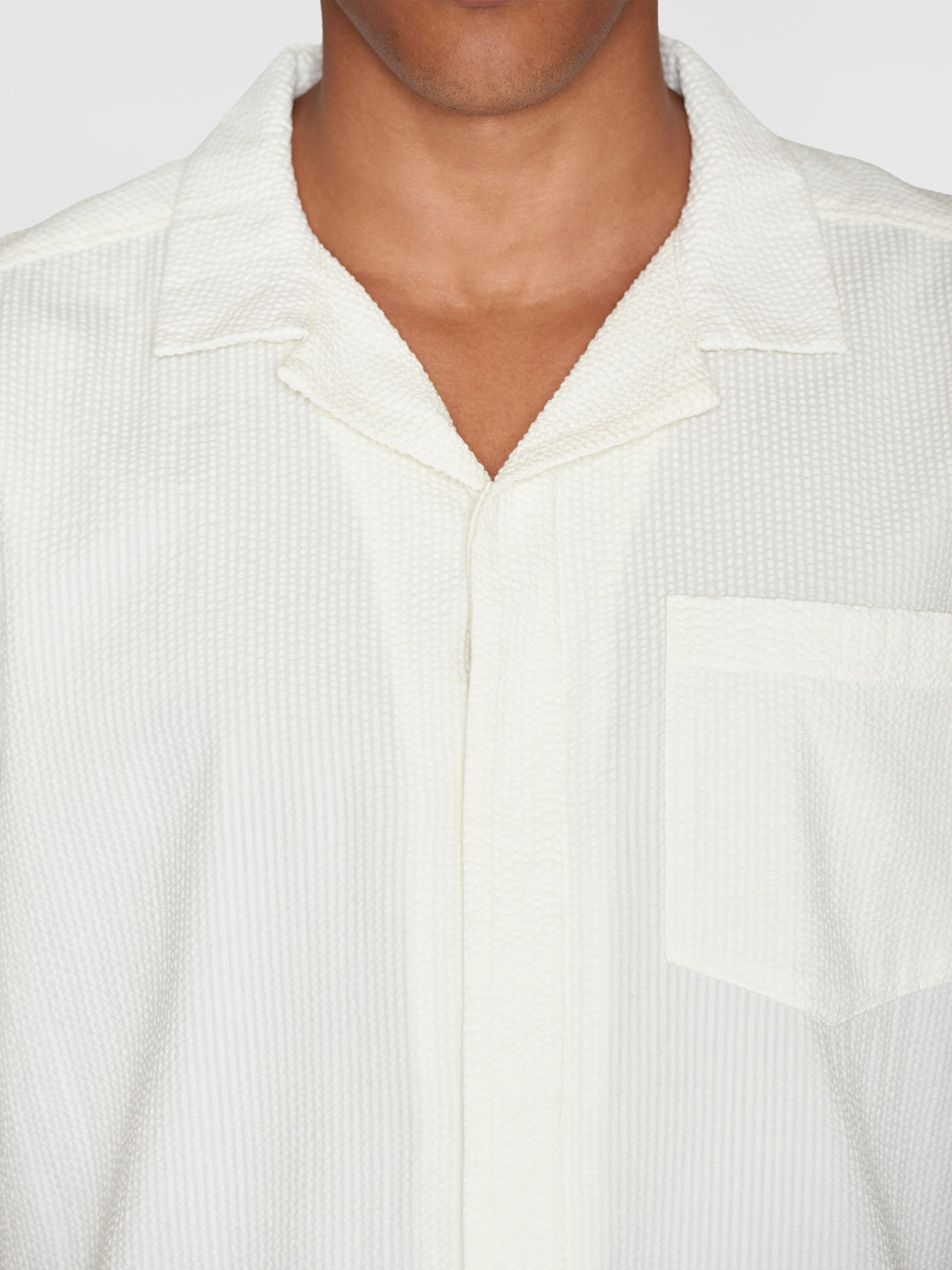 Bäckebölja Kortärmad Skjorta Egret - KNOWLEDGE COTTON APPAREL