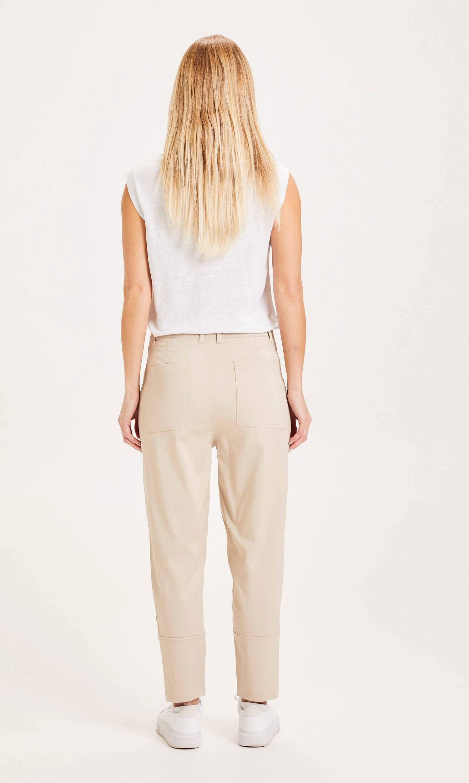 Hazel Worker Tencel Pants Light Feather - KNOWLEDGE COTTON APPAREL