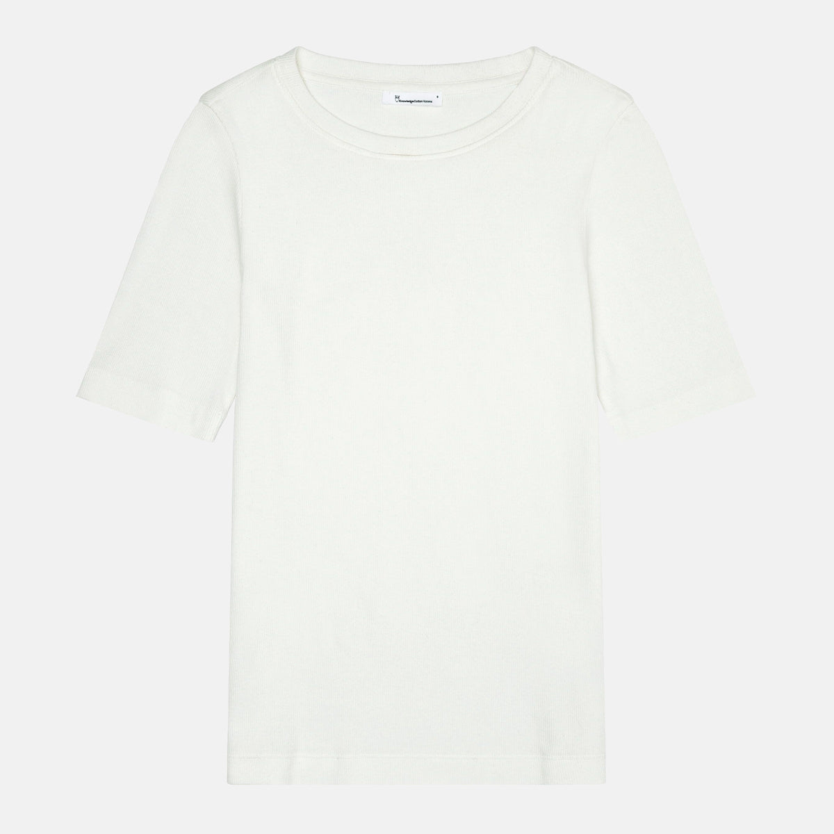 Rib T-shirt Ekologisk & Regenerativ Vit - KNOWLEDGE COTTON APPAREL